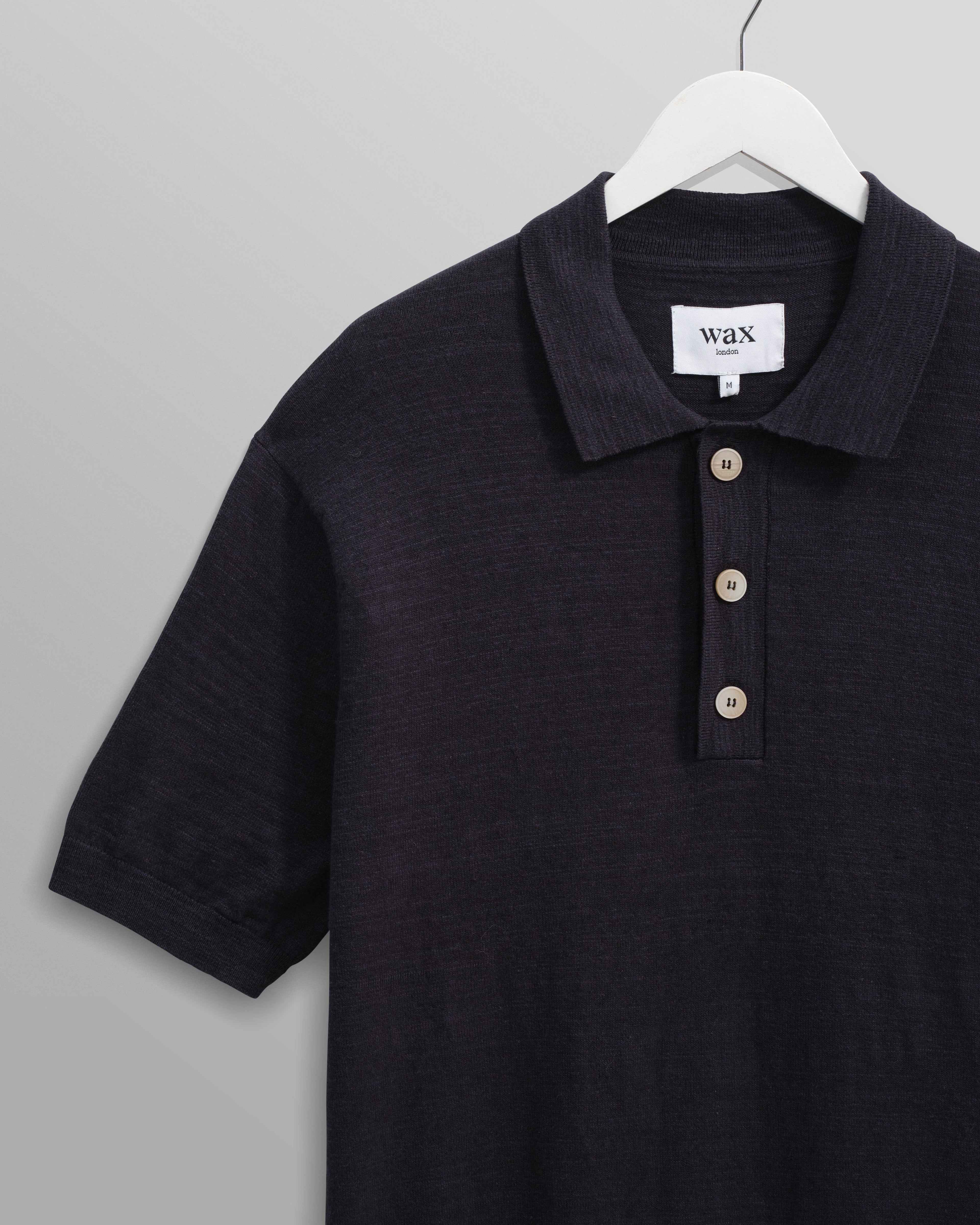 Turin - Navy Slub Knitted Cotton-Linen Polo