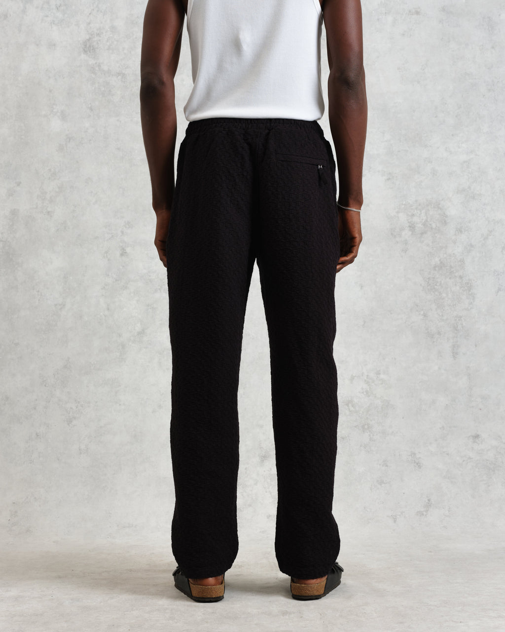 Tyne - Black Floral Diamond Cotton Trousers