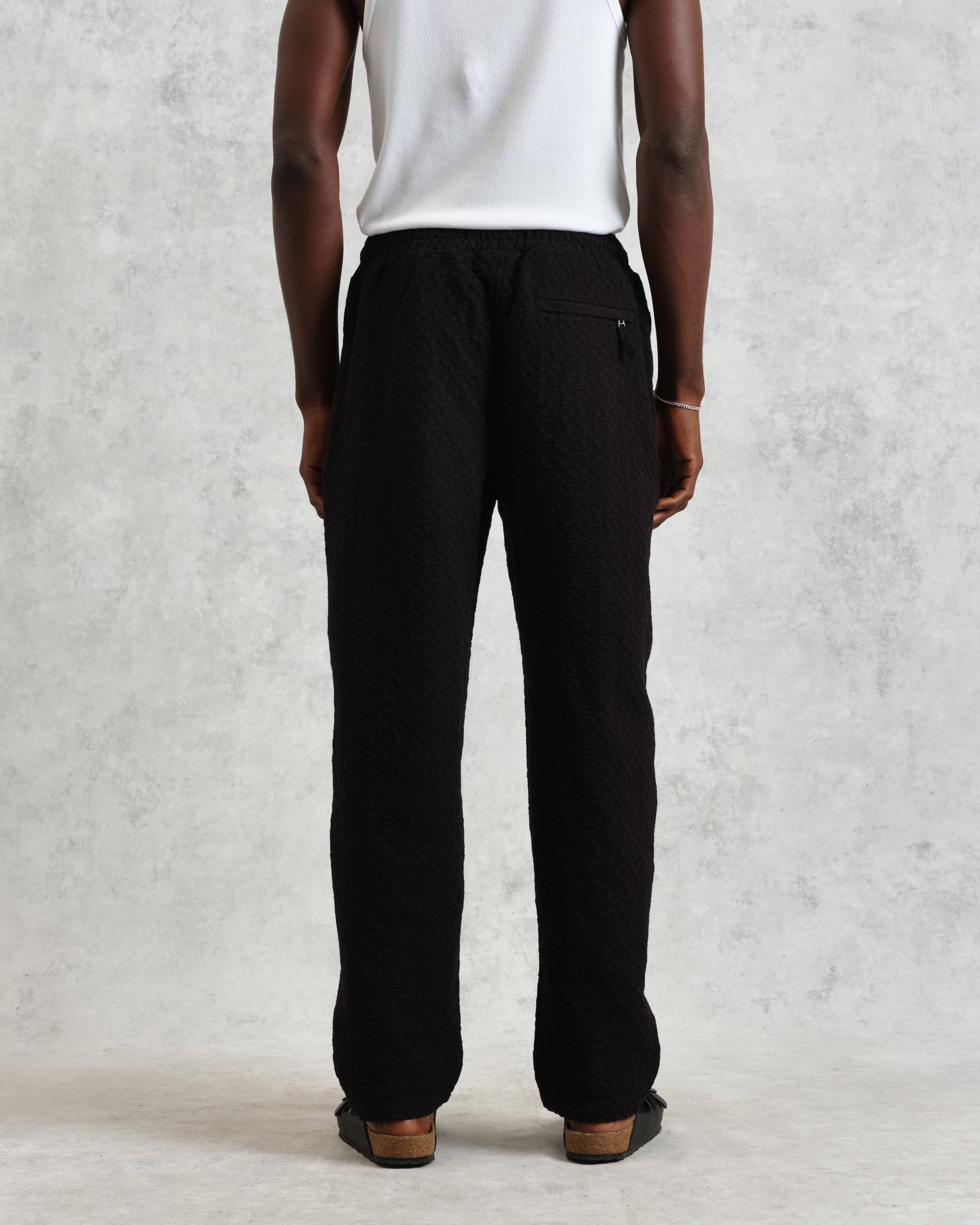Tyne - Black Floral Diamond Cotton Trousers