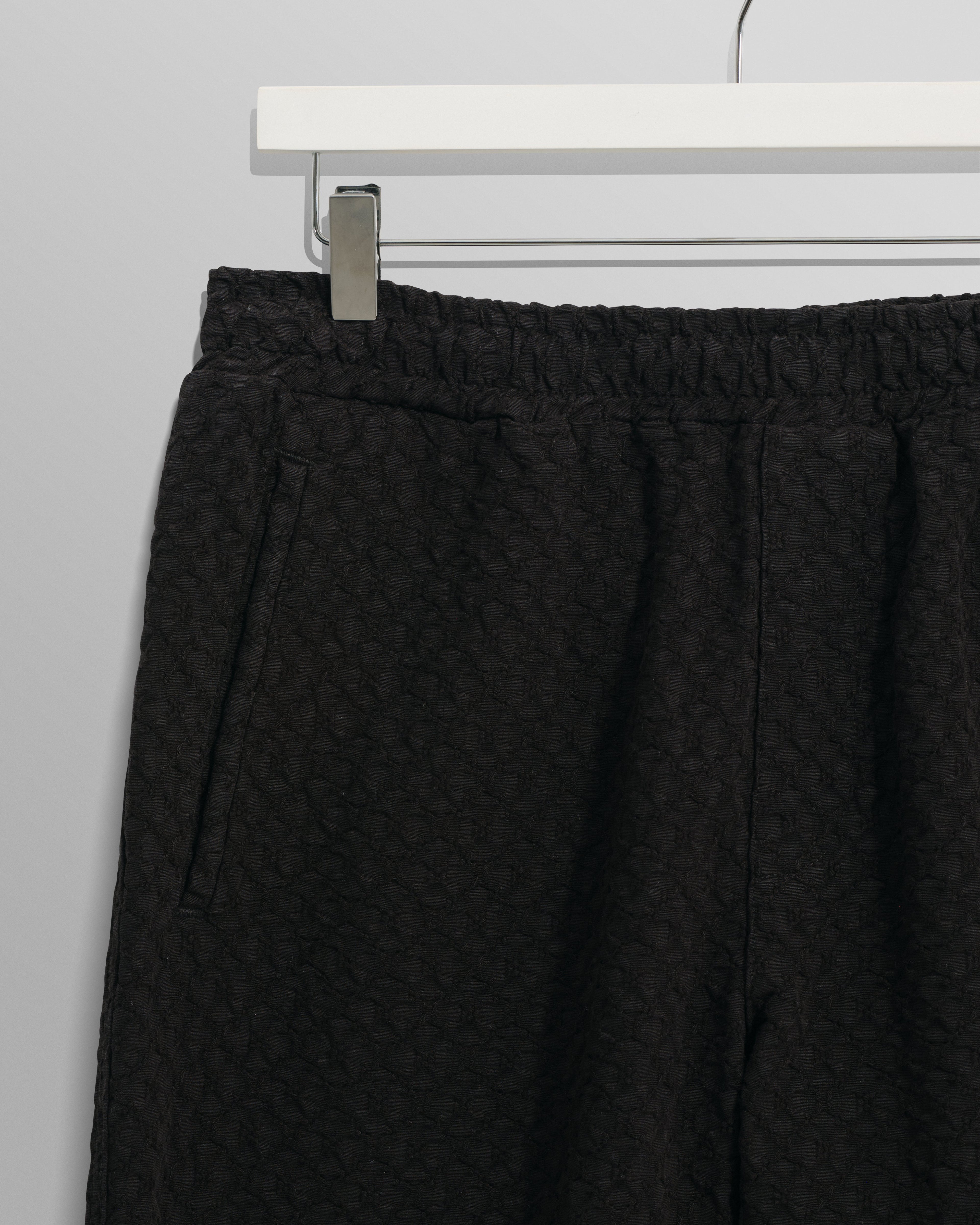 Tyne - Black Floral Diamond Cotton Trousers