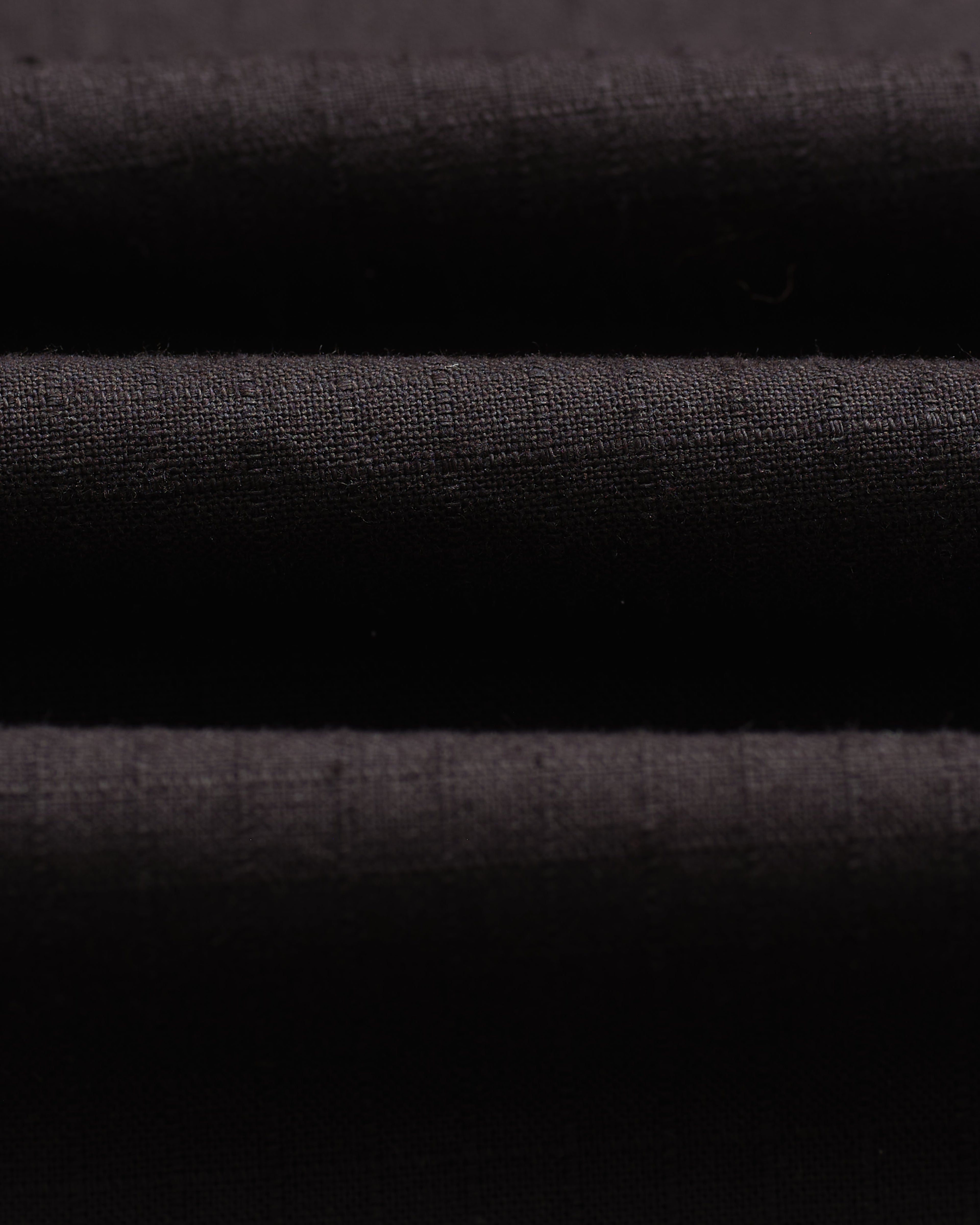 Tyne - Black Cotton-Linen Ripstop Trousers