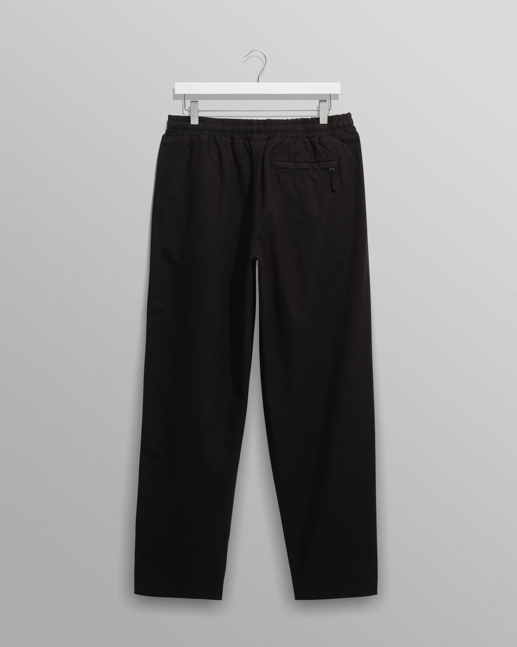 Tyne - Black Cotton-Linen Ripstop Trousers
