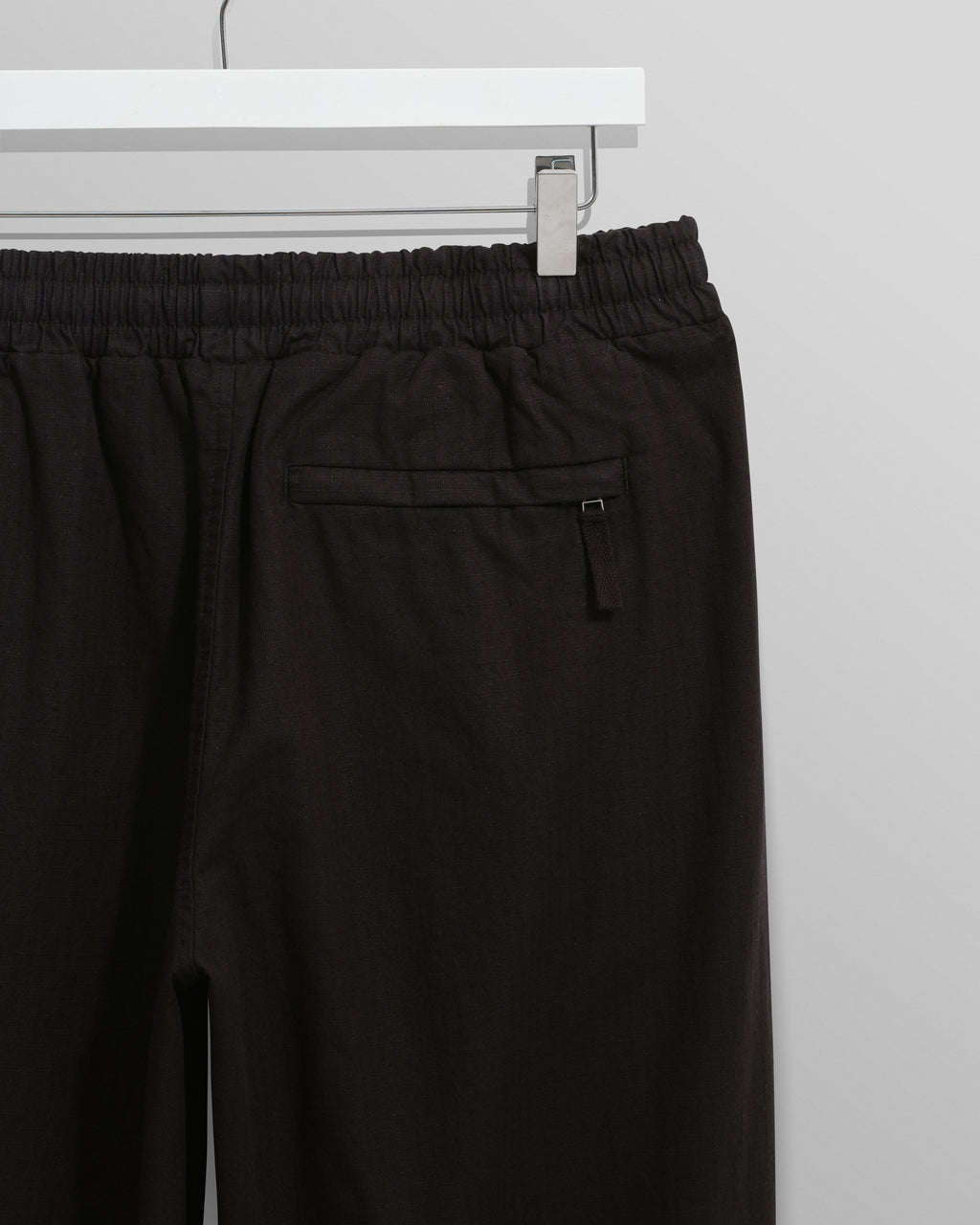Tyne - Black Cotton-Linen Ripstop Trousers