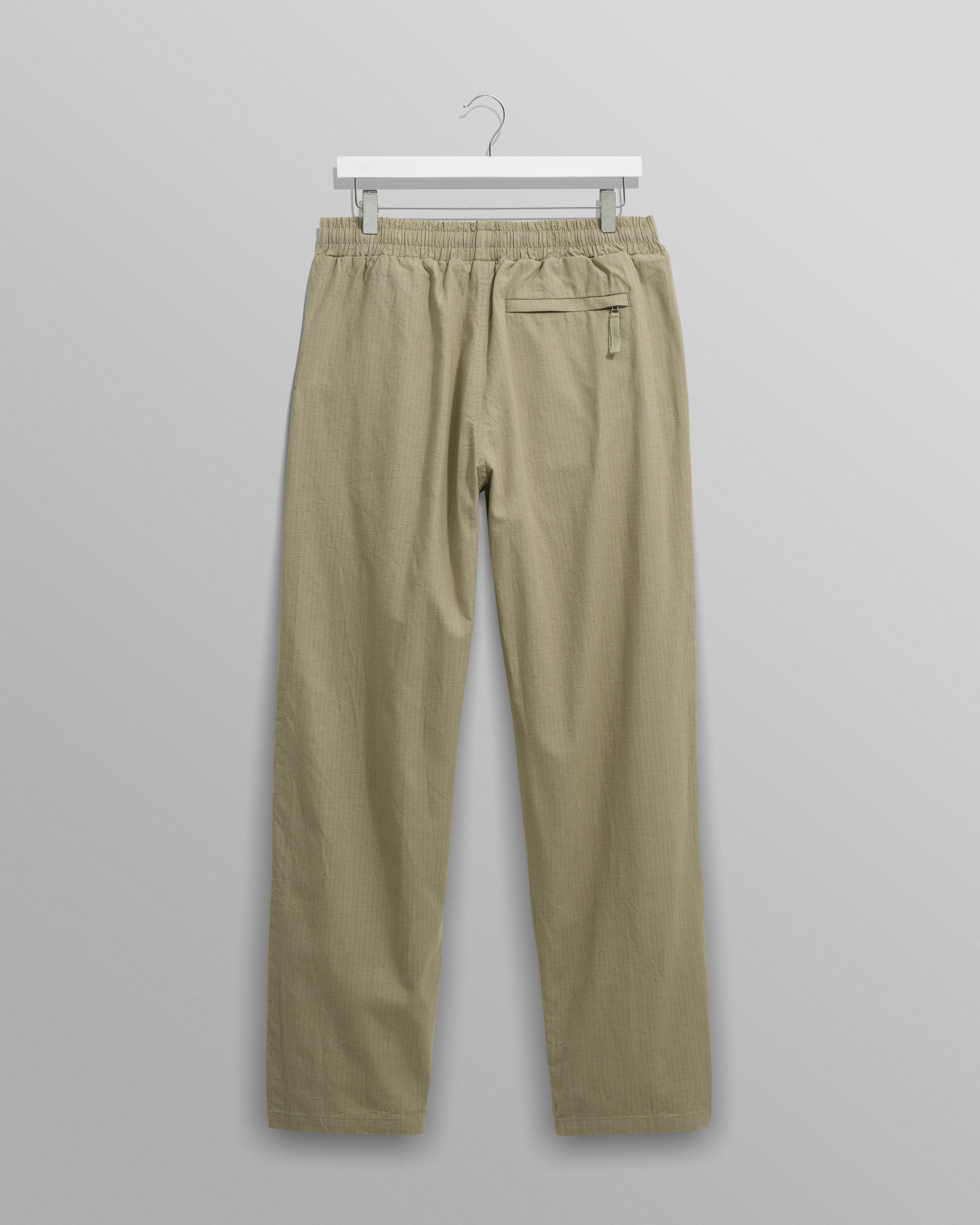 Tyne - Light Khaki Cotton-Linen Ripstop Trousers