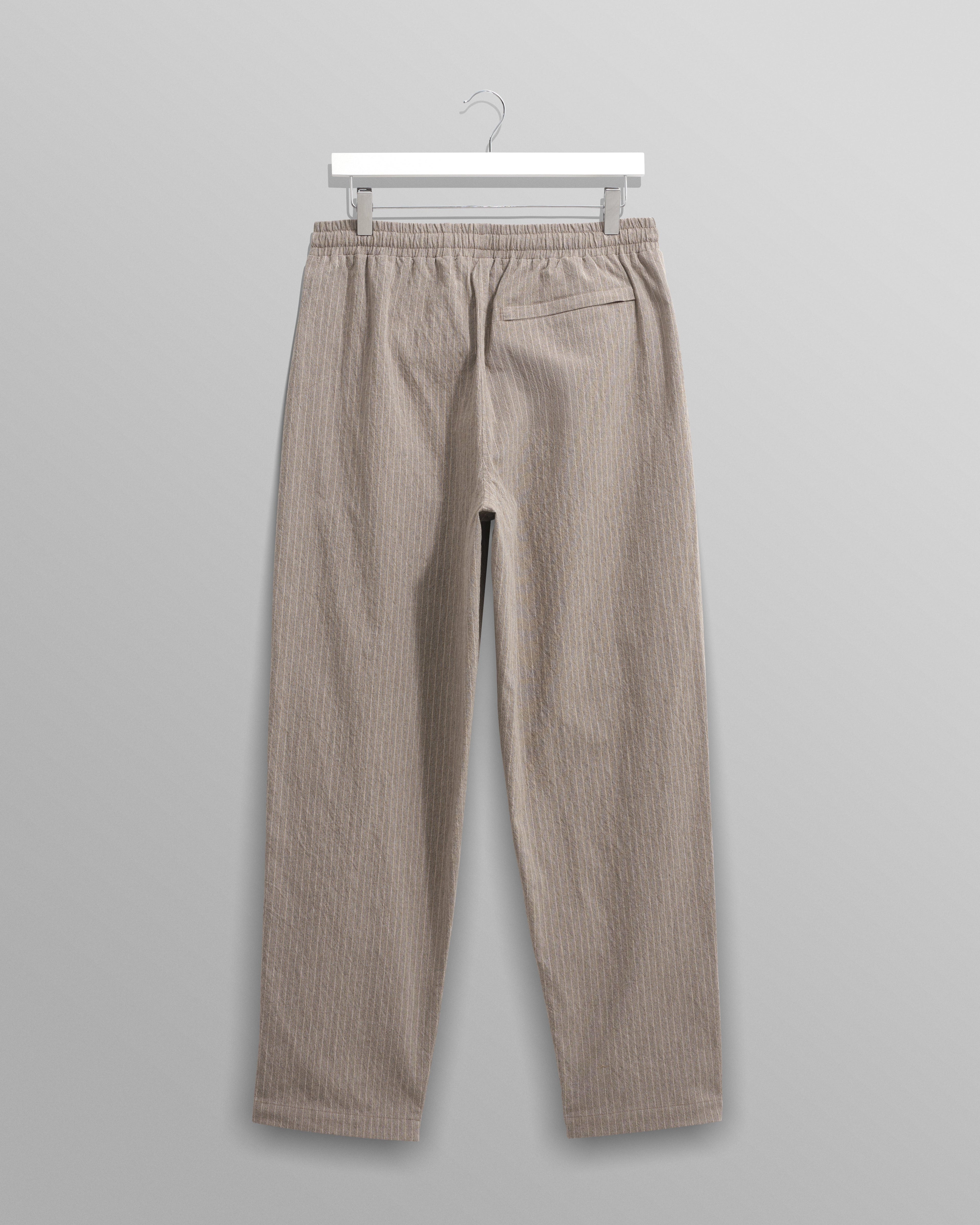 Tyne - Natural Chalk Stripe Trousers