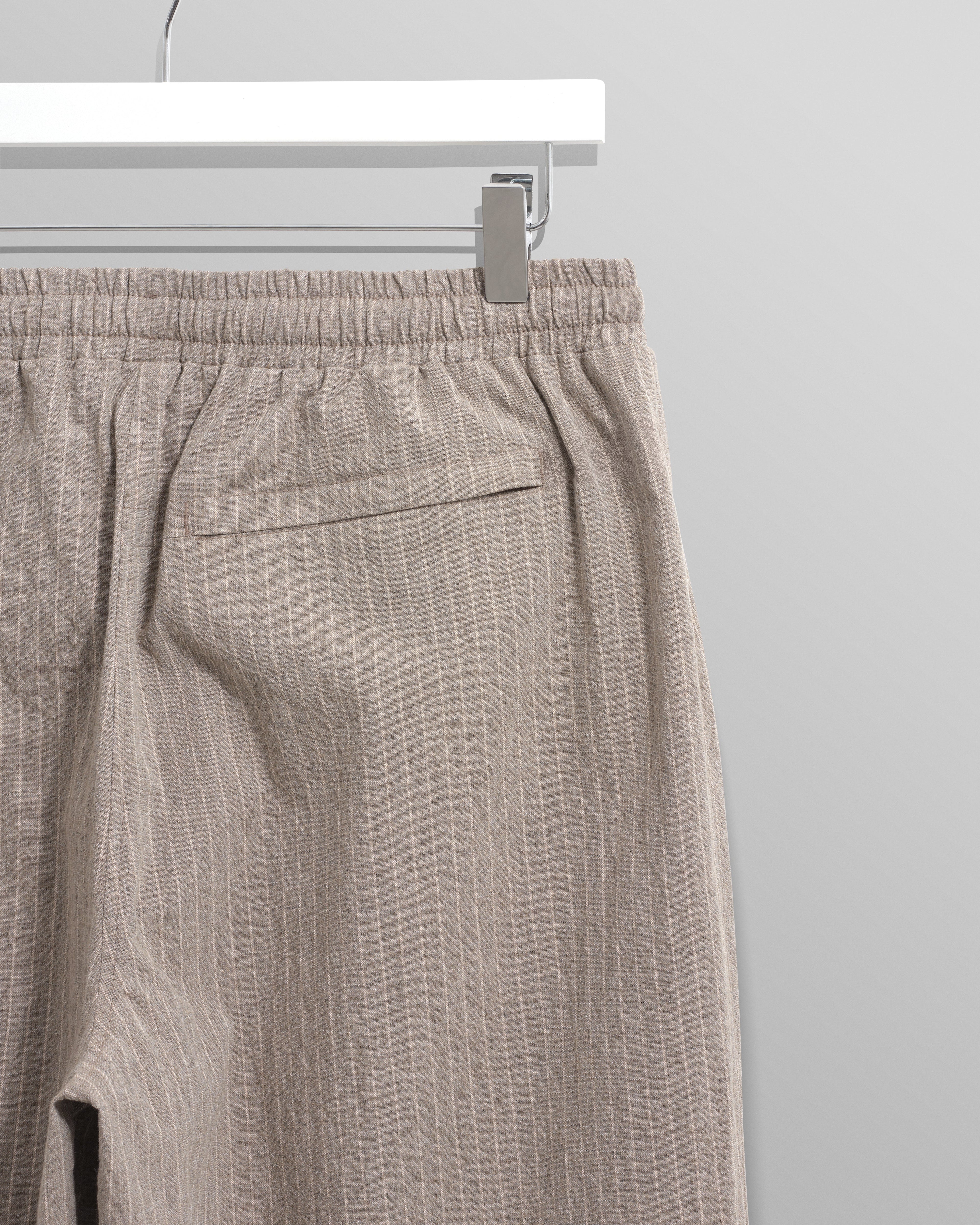 Tyne - Natural Chalk Stripe Trousers