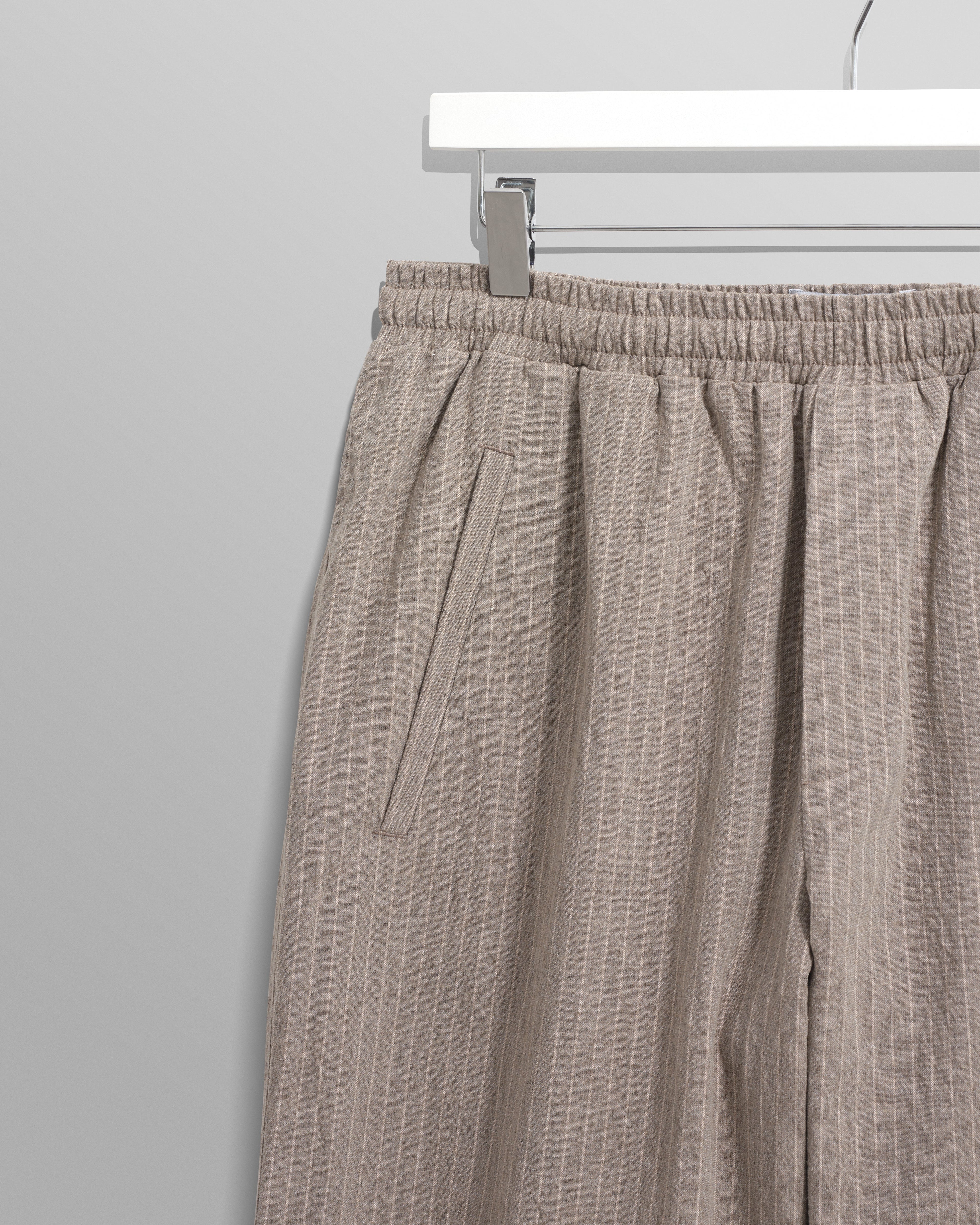 Tyne - Natural Chalk Stripe Trousers