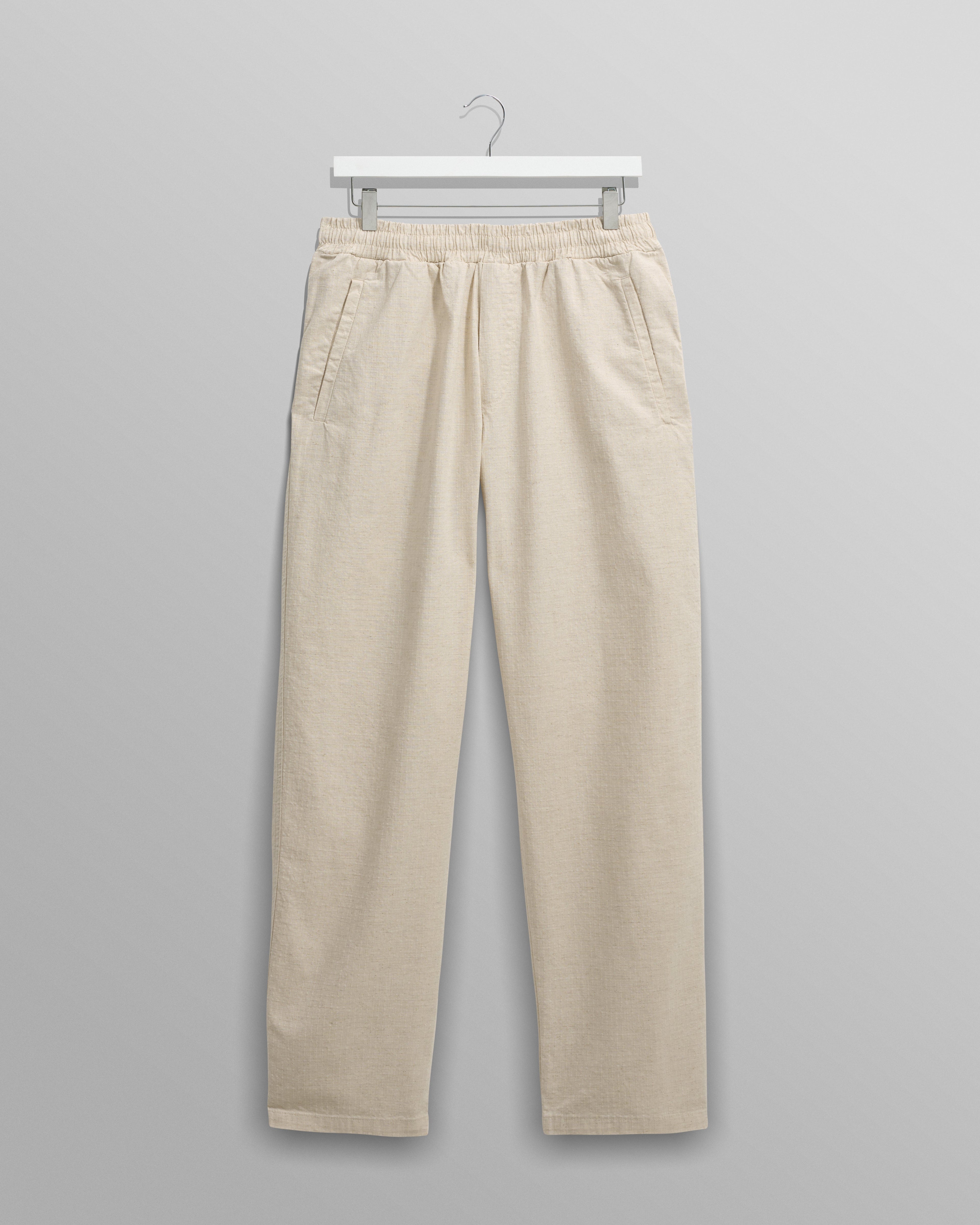 Tyne - Natural Cotton-Linen Ripstop Trousers