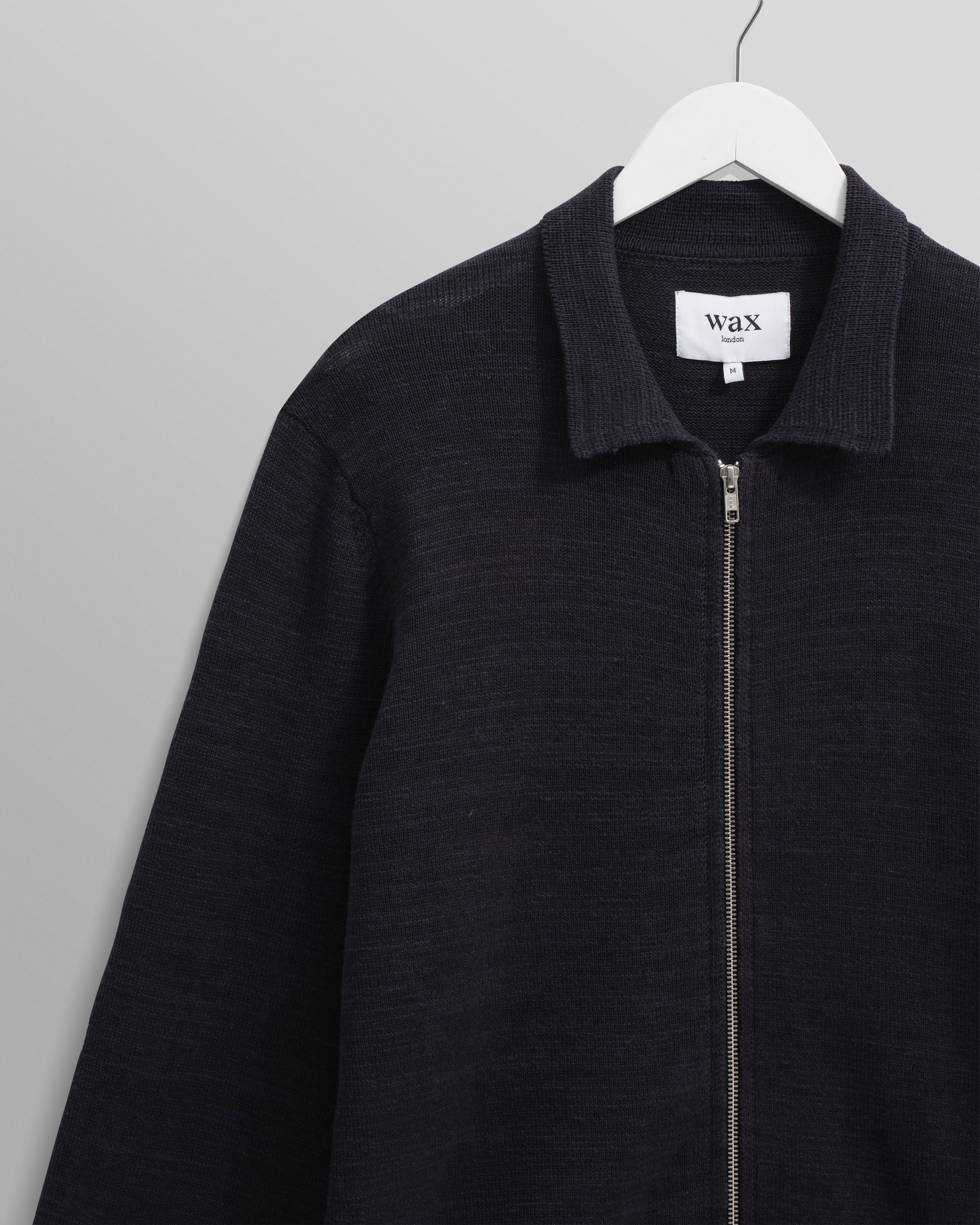 Wayfarer - Navy Slub Cotton-Linen Cardigan