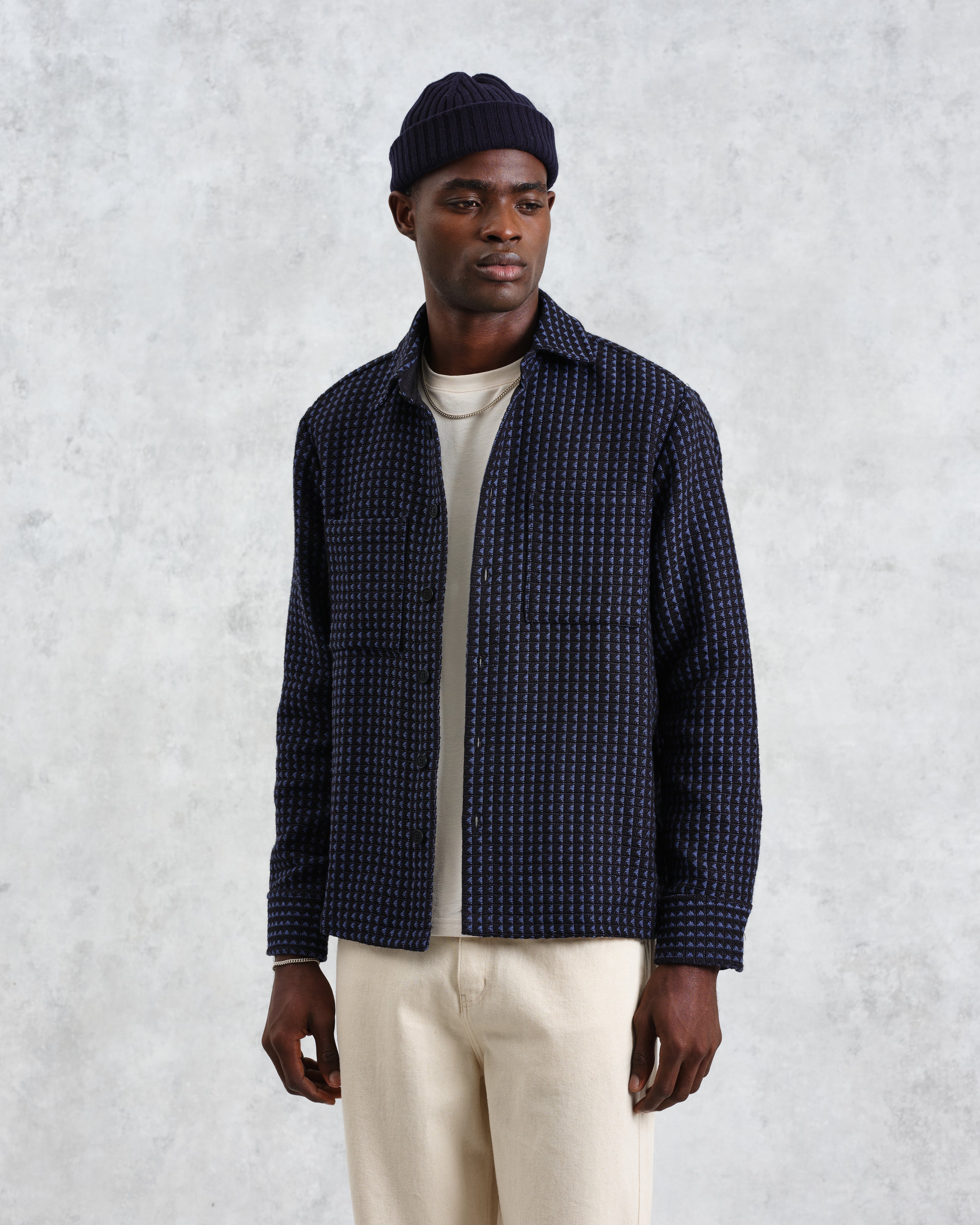 Whiting - Black And Blue Frome Overshirt