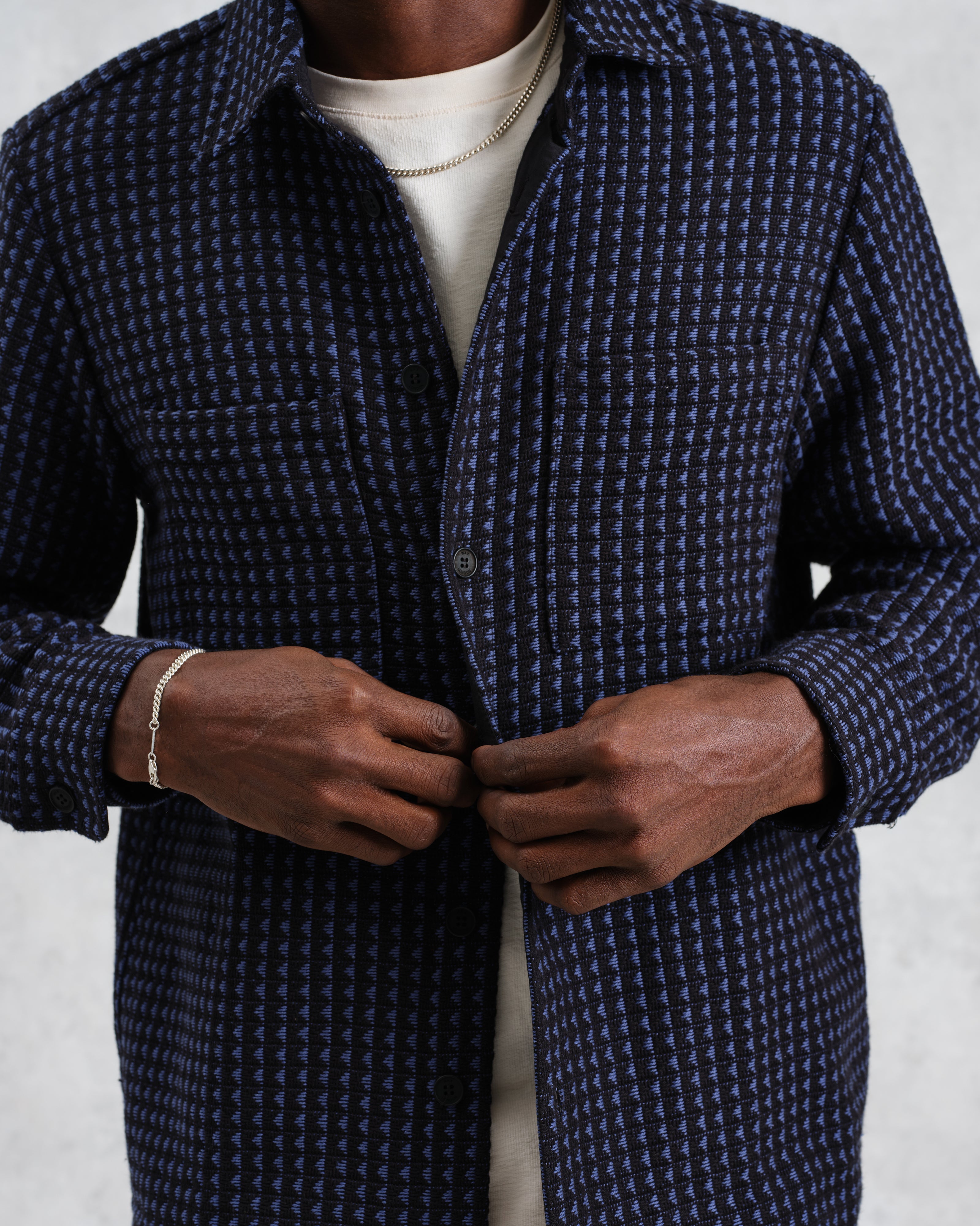 Whiting - Black And Blue Frome Overshirt