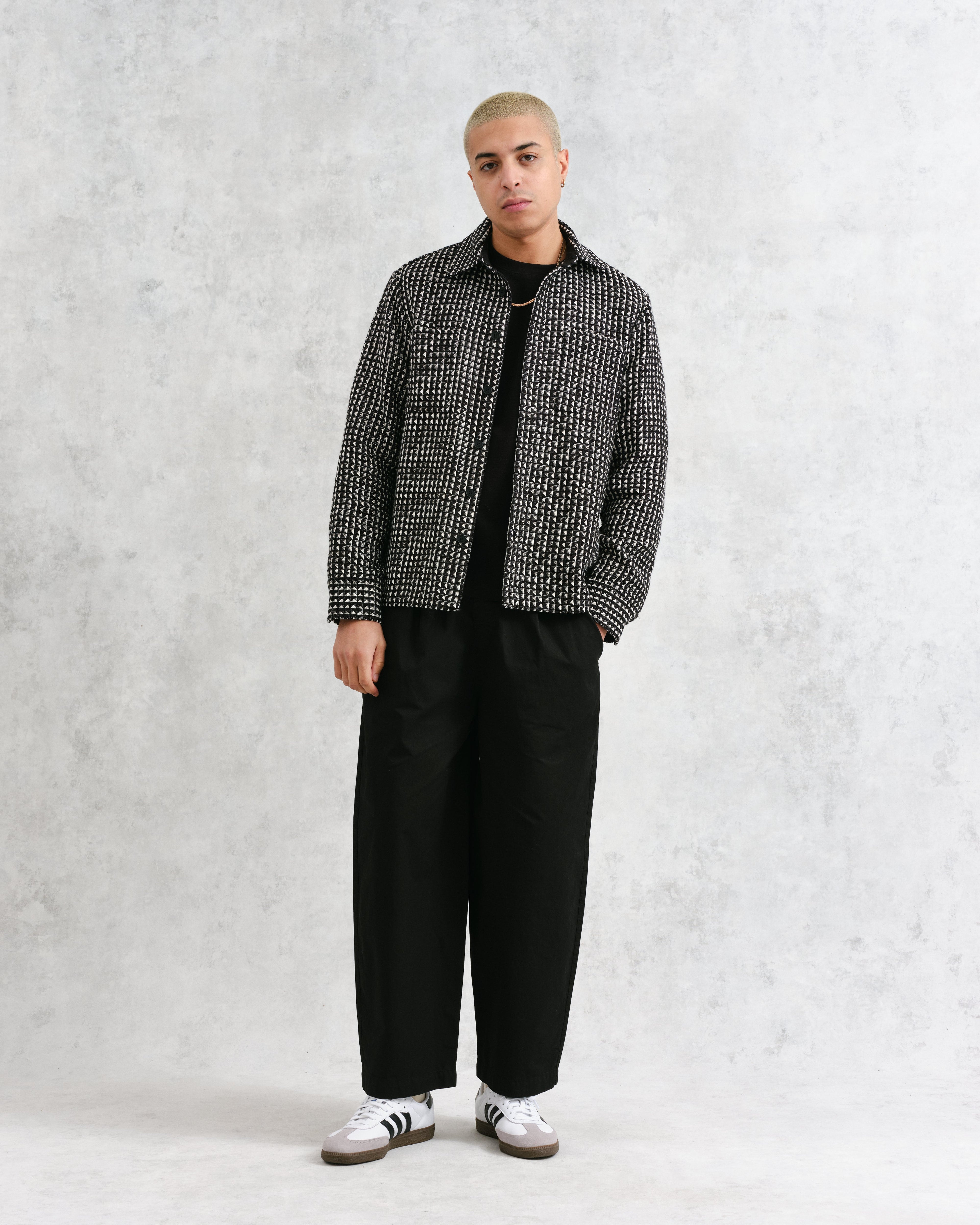 Whiting - Black And Ecru Frome Overshirt