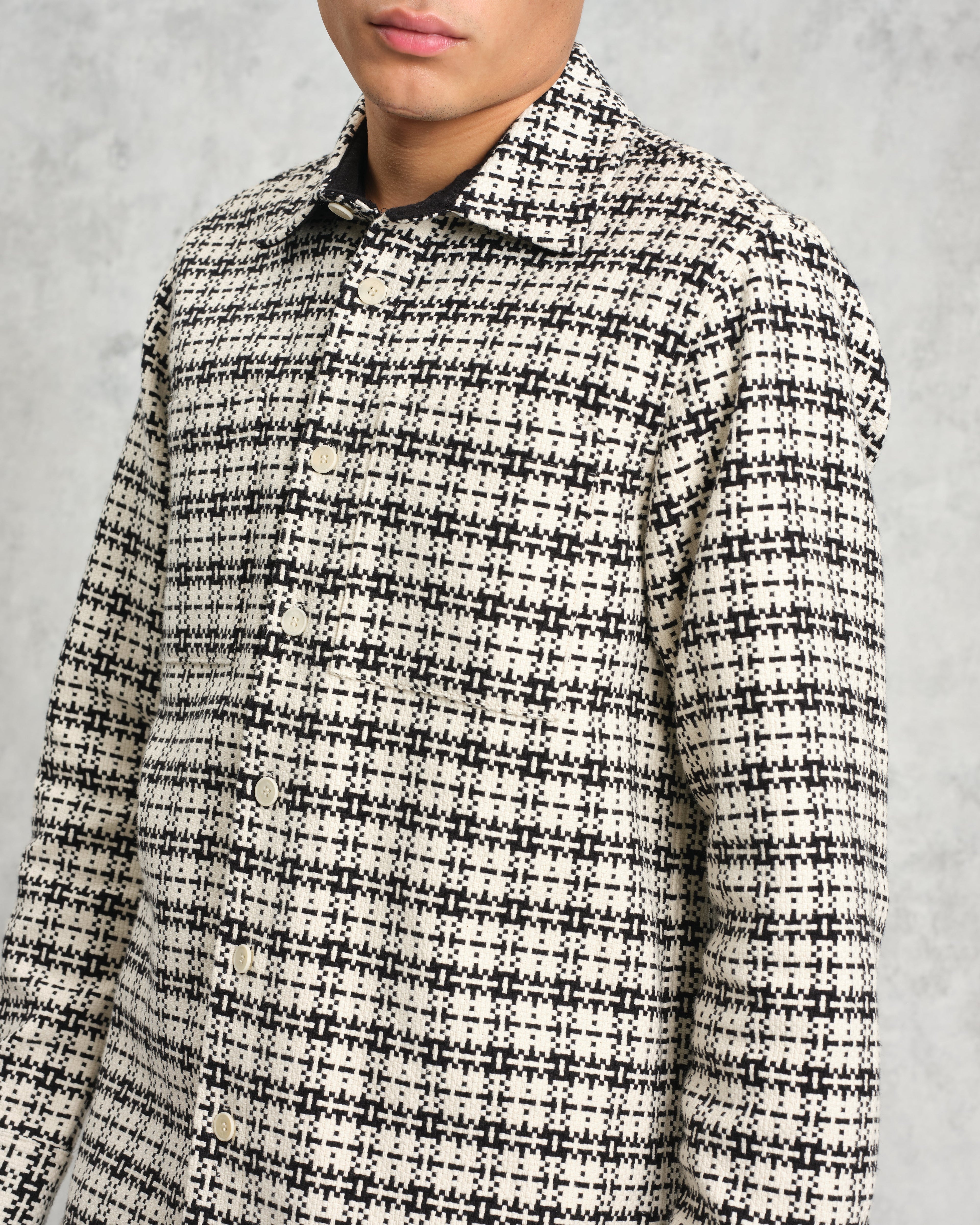 Whiting - Black And Ecru Yard Check Overshirt