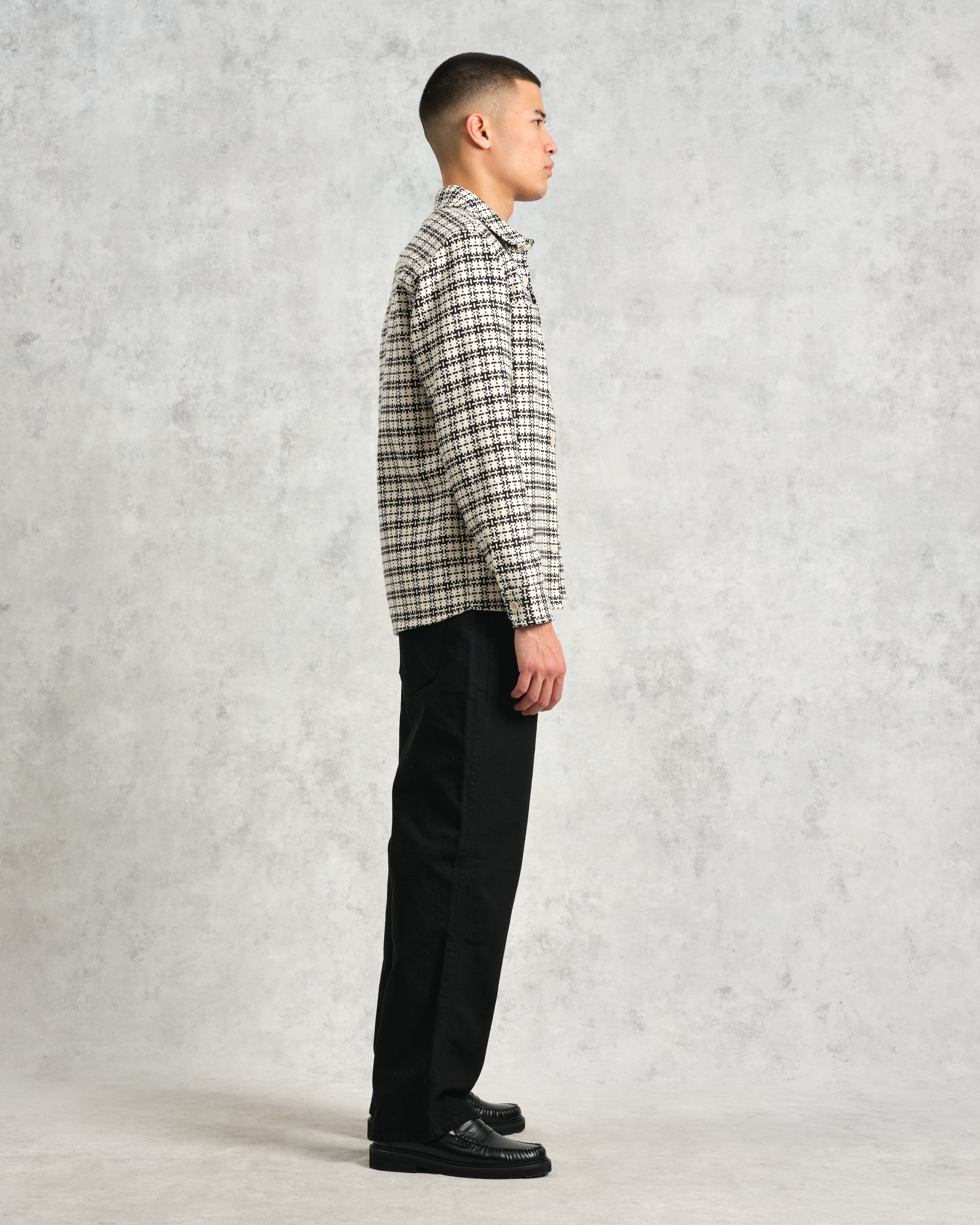 Whiting - Black And Ecru Yard Check Overshirt