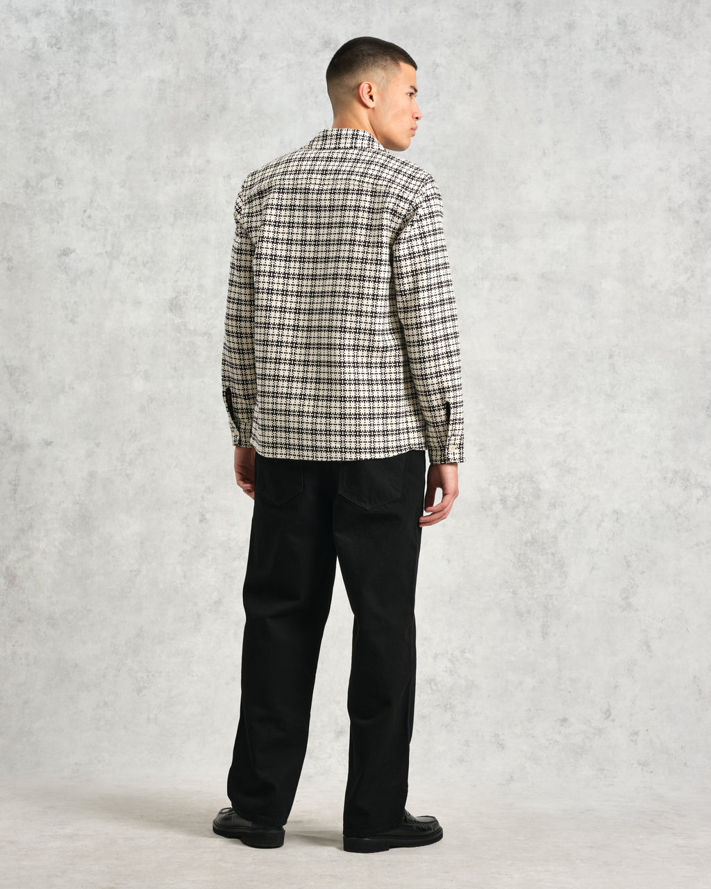 Whiting - Black And Ecru Yard Check Overshirt
