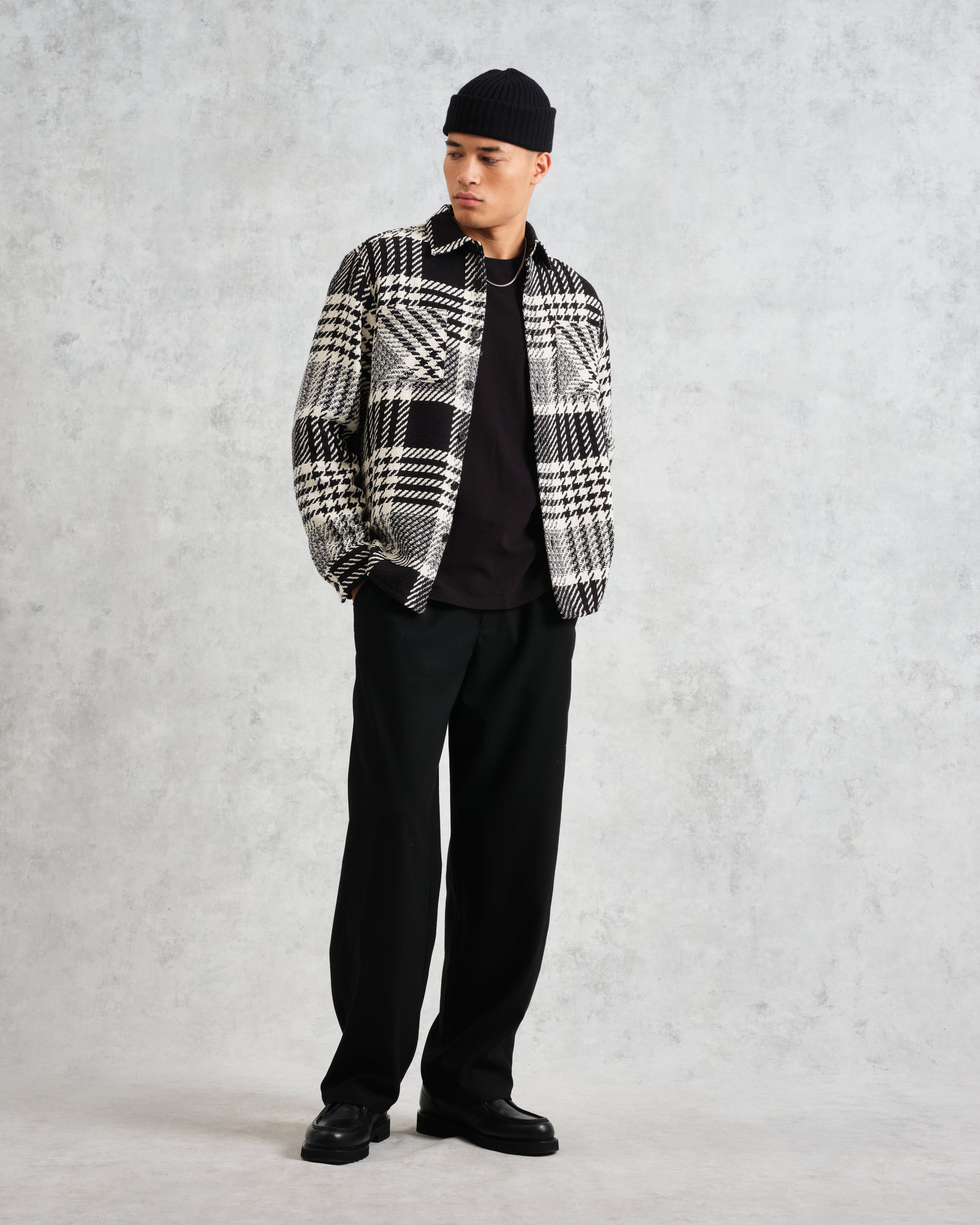 Whiting - Ecru And Black Lake Check Overshirt