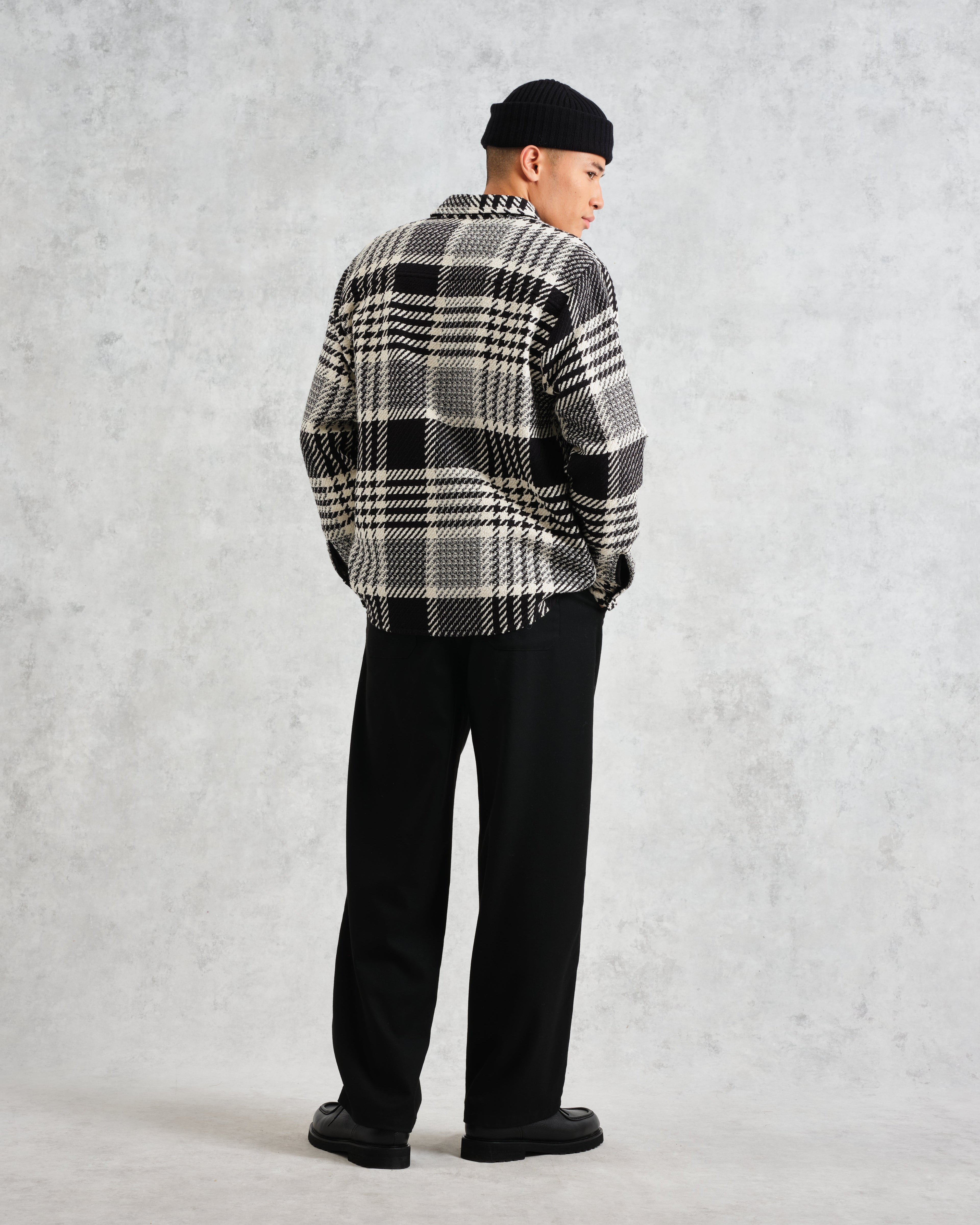 Whiting - Ecru And Black Lake Check Overshirt