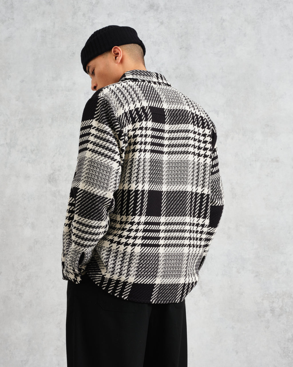 Whiting - Ecru And Black Lake Check Overshirt