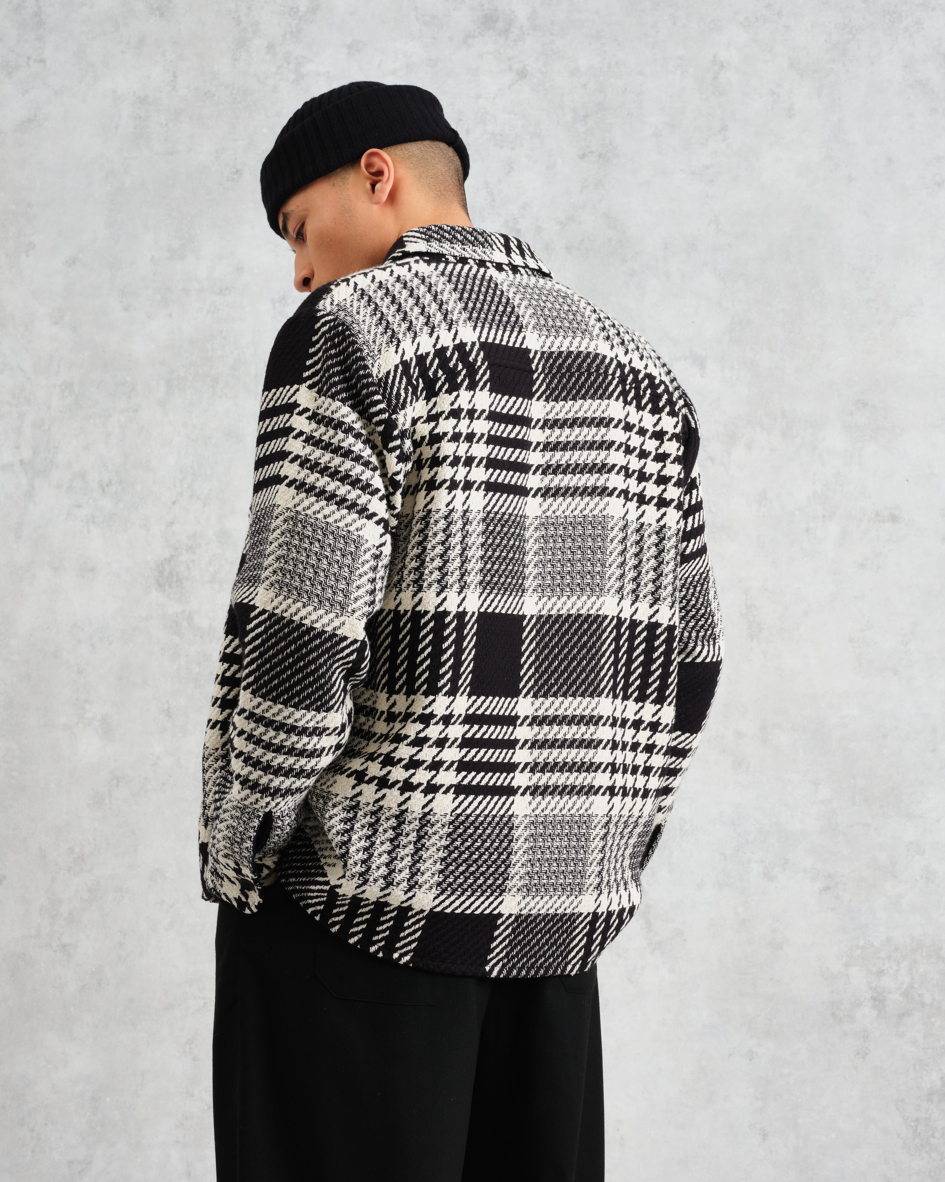 Whiting - Ecru And Black Lake Check Overshirt