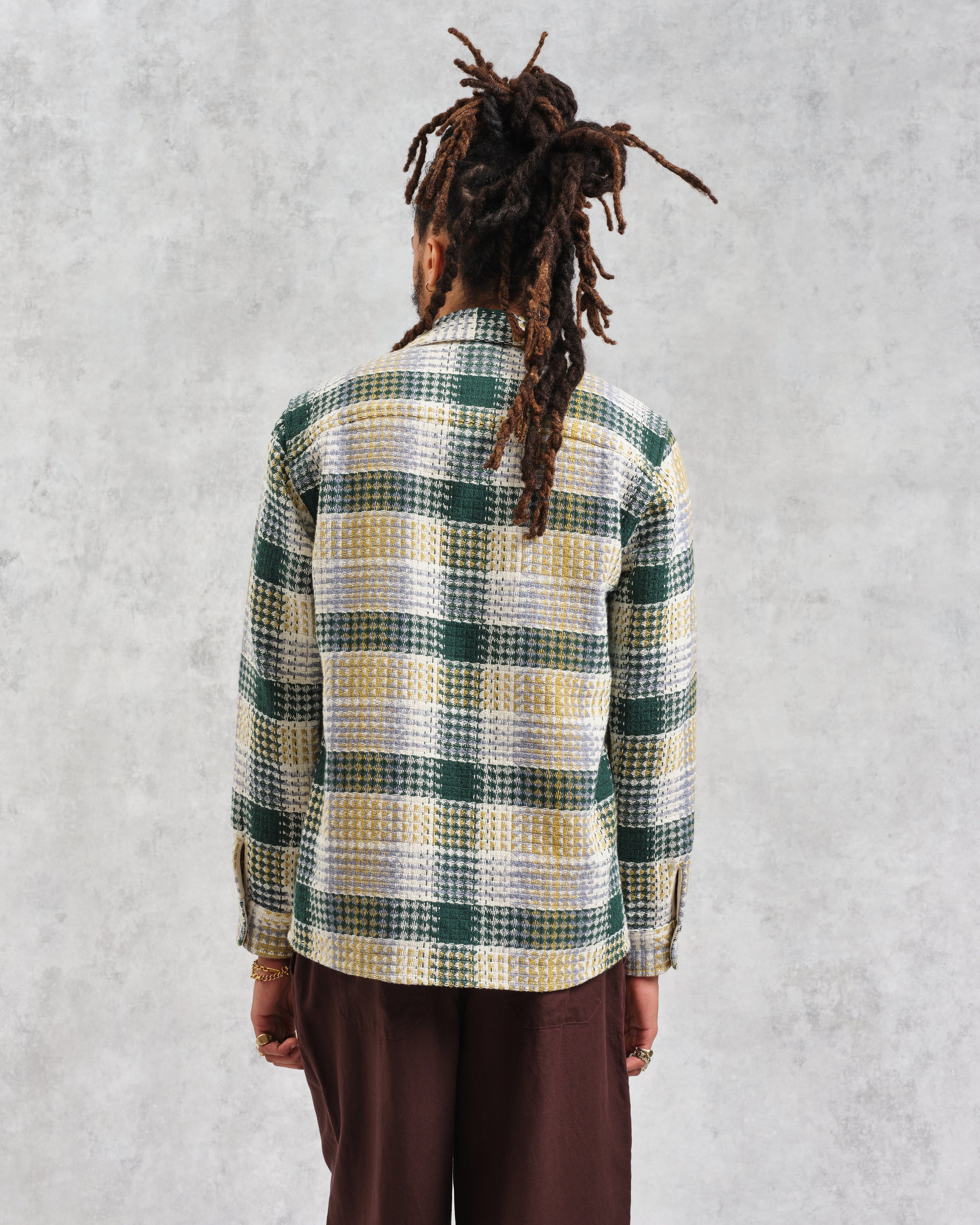 Whiting - Ecru And Green Addle Check Overshirt