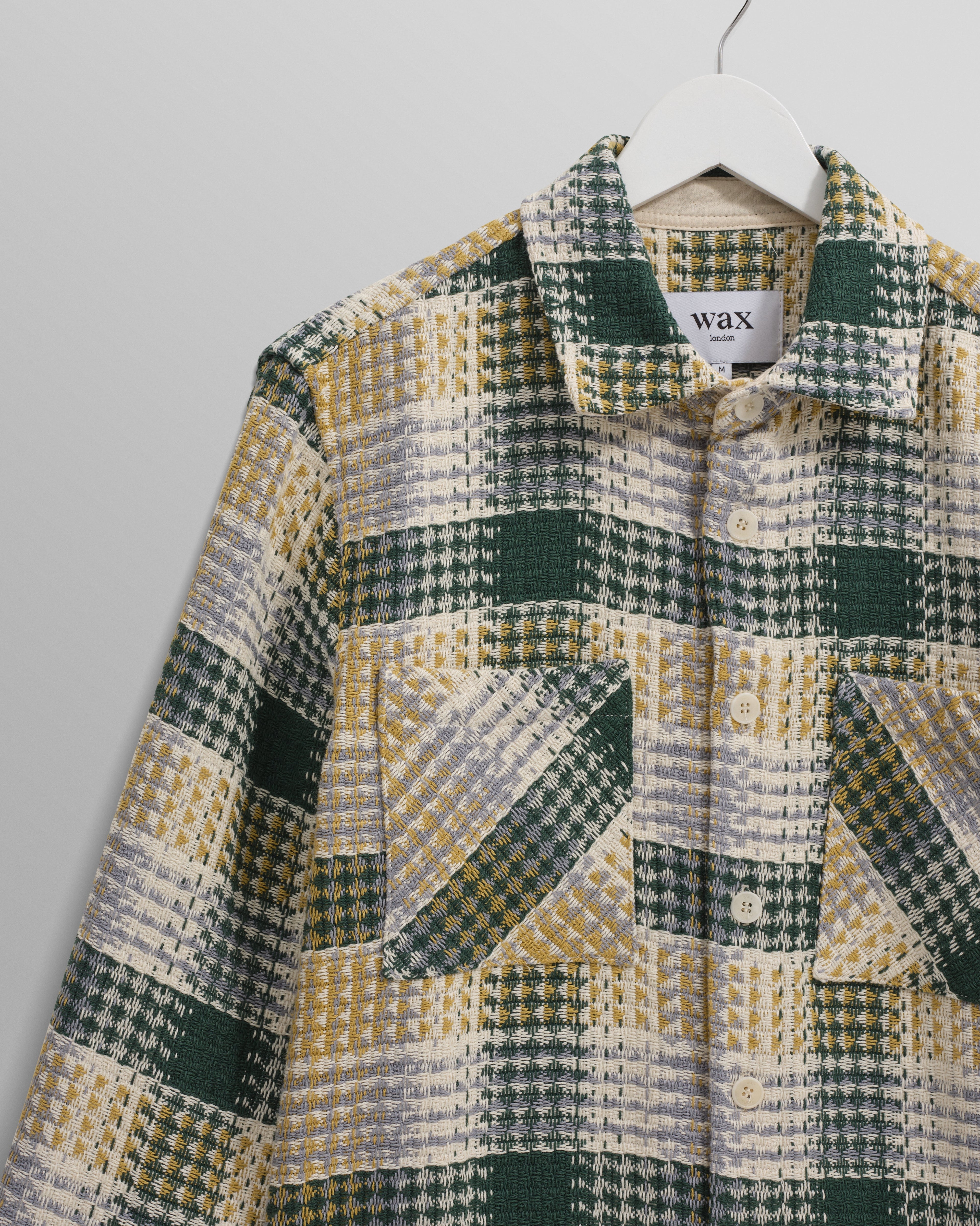 Whiting - Ecru And Green Addle Check Overshirt