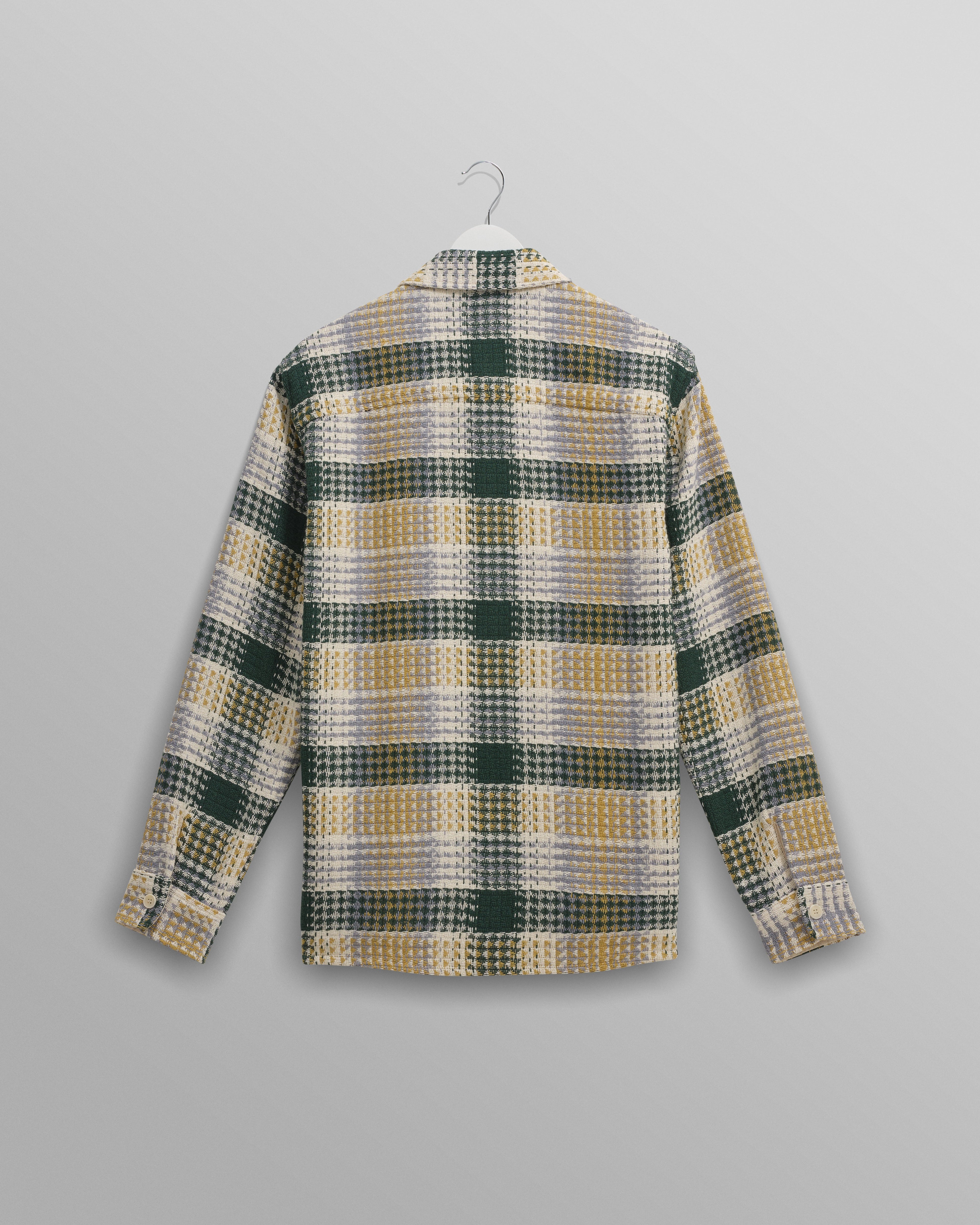 Whiting - Ecru And Green Addle Check Overshirt