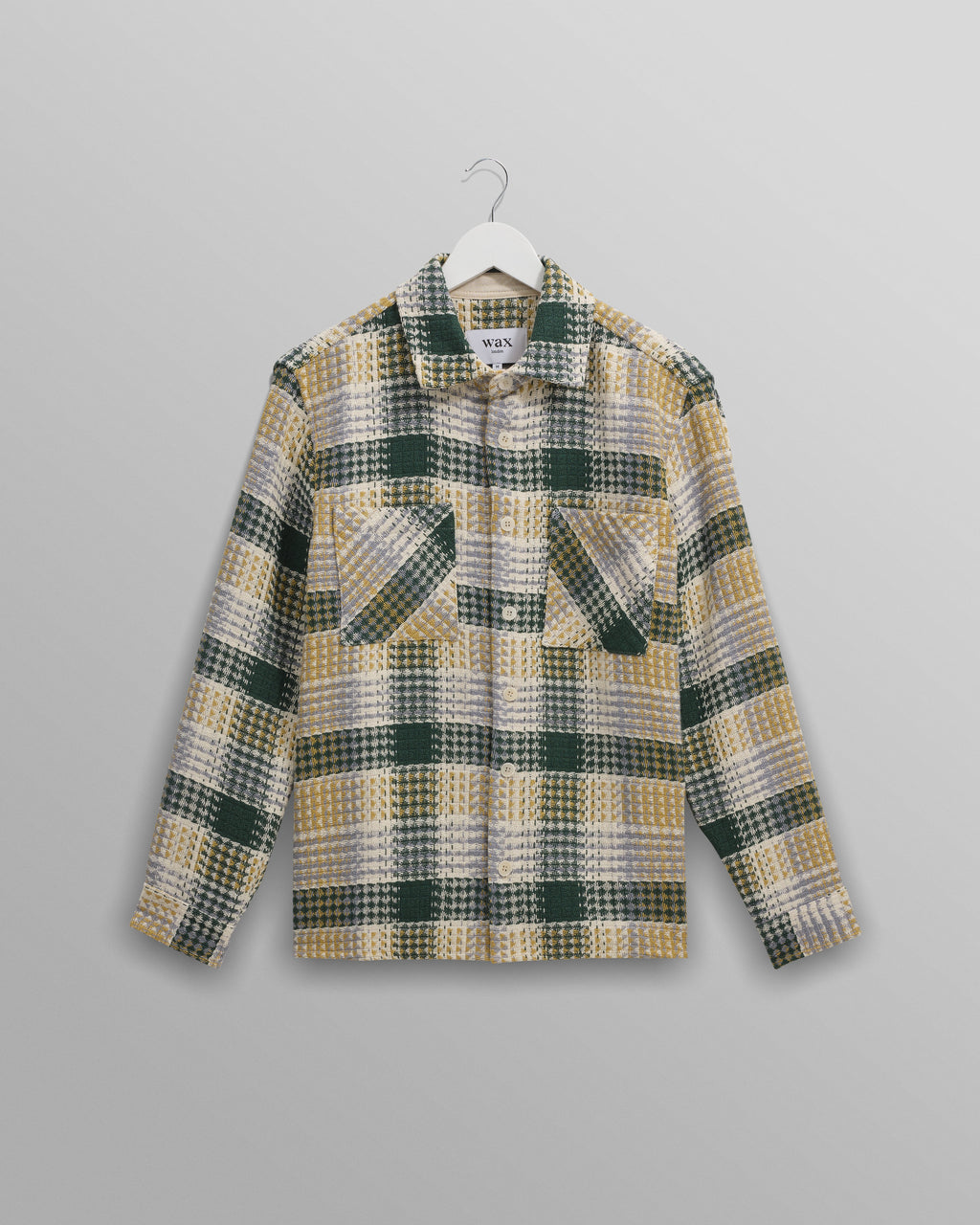 Whiting - Ecru And Green Addle Check Overshirt