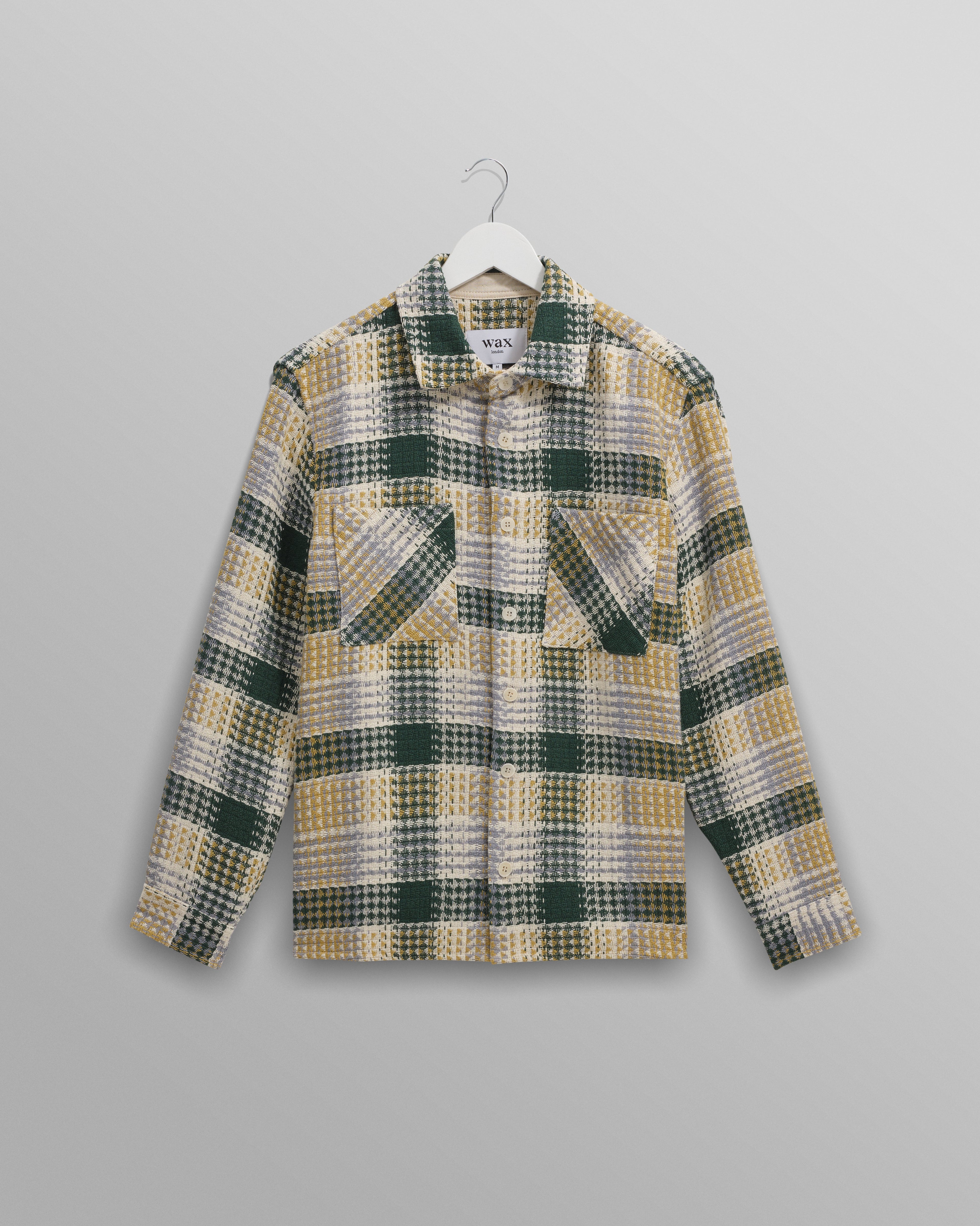 Whiting - Ecru And Green Addle Check Overshirt