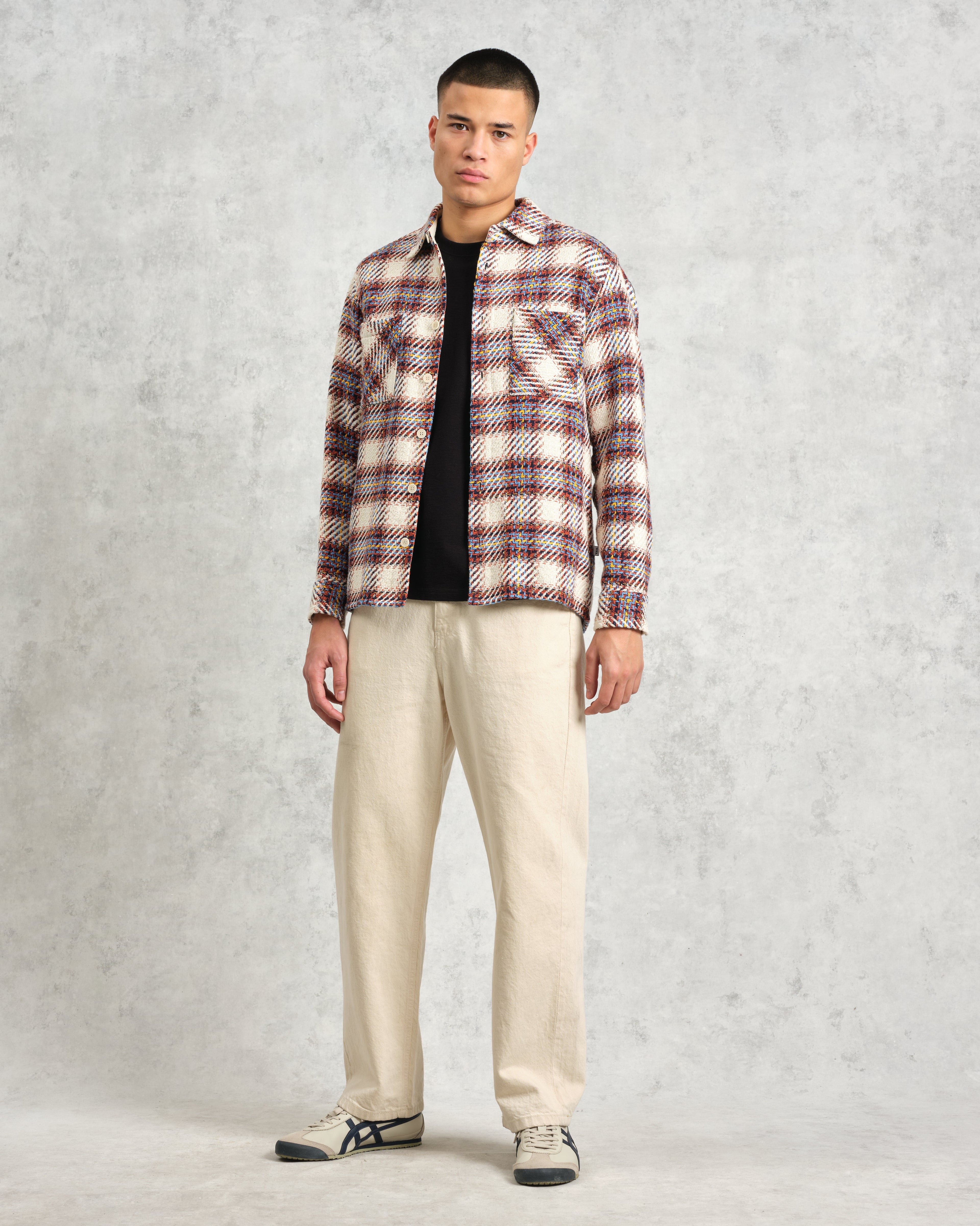 Whiting - Ecru And Multicolour Hutton Check Overshirt