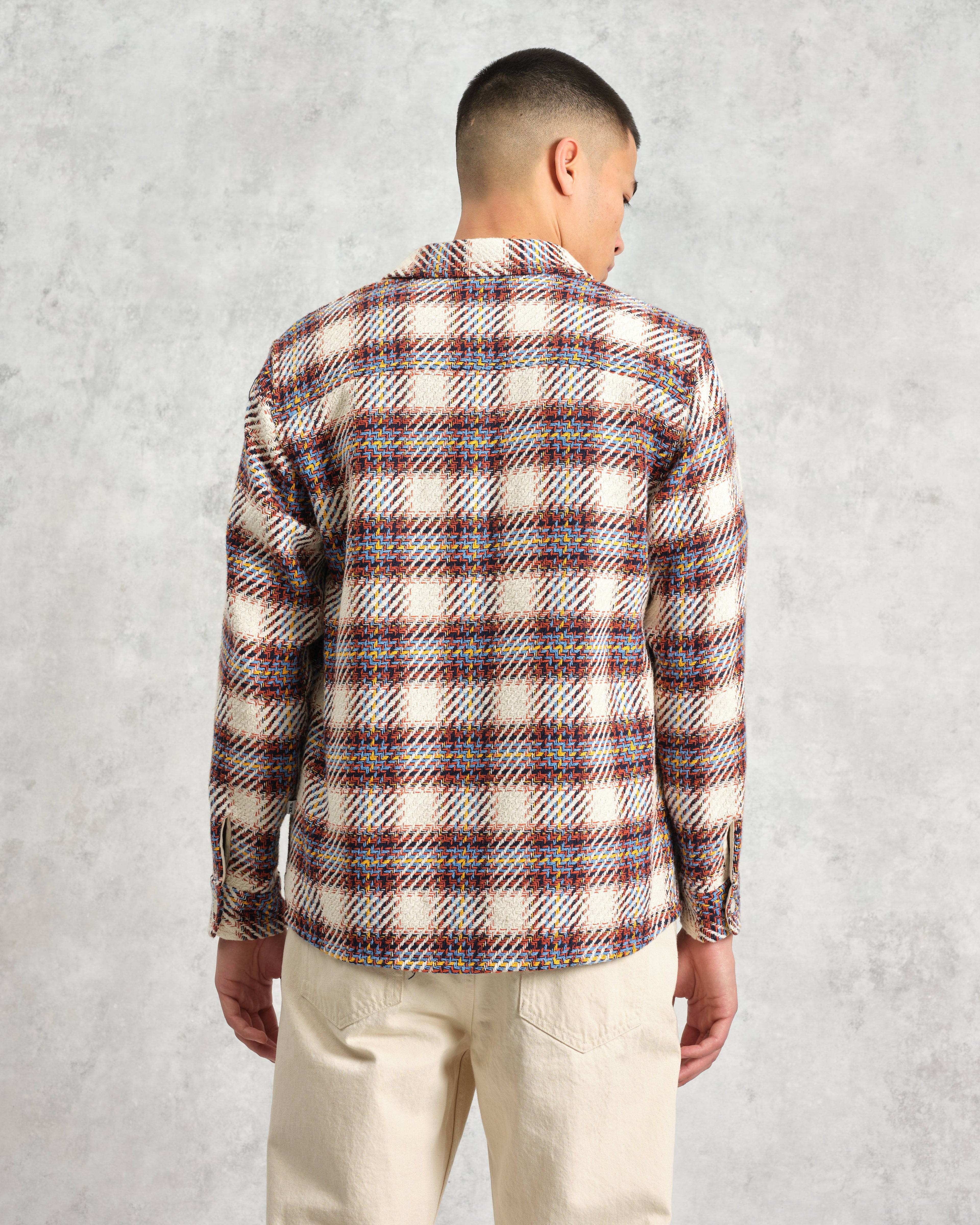Whiting - Ecru And Multicolour Hutton Check Overshirt