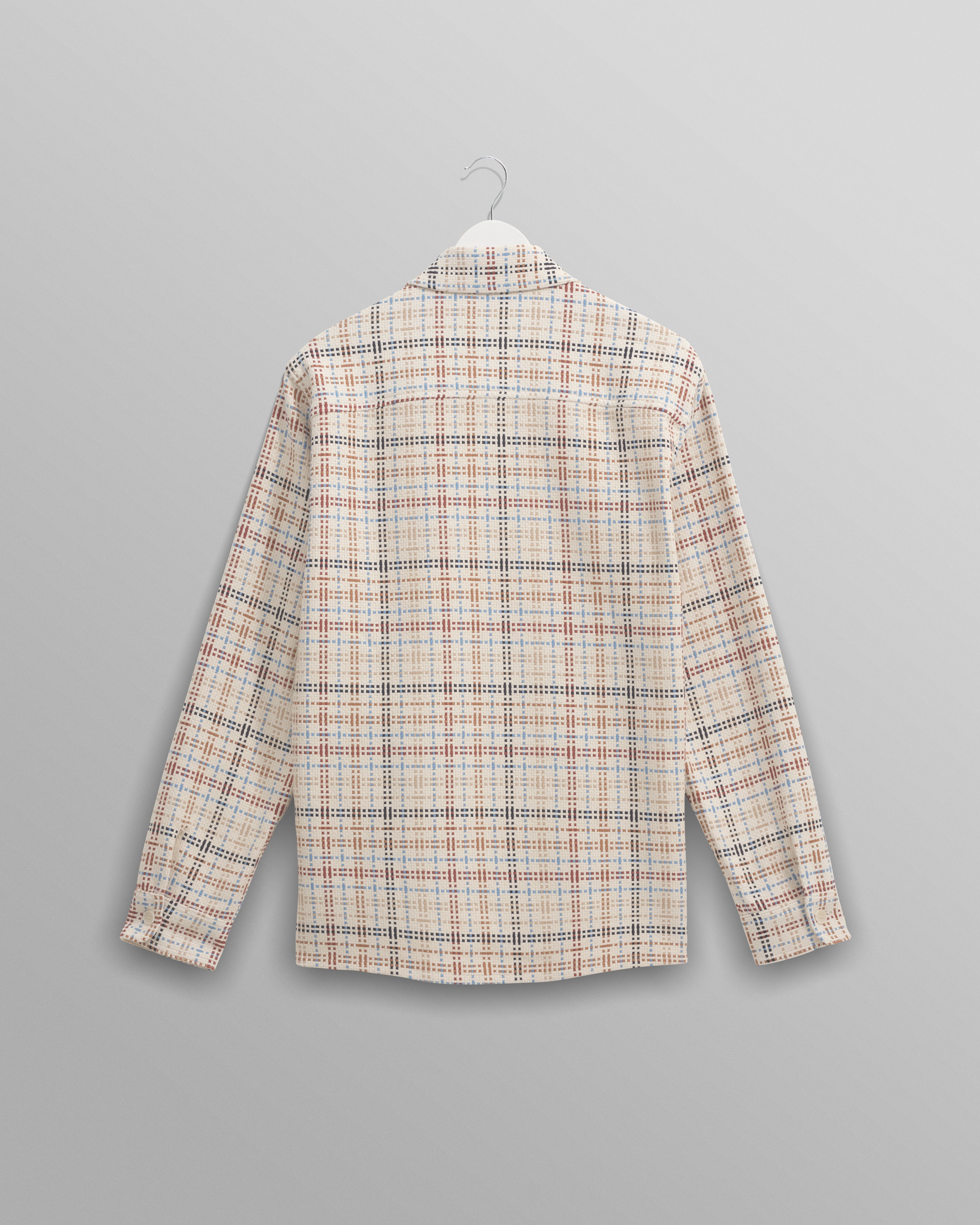 Whiting - Ecru And Multicolour Yard Check Overshirt