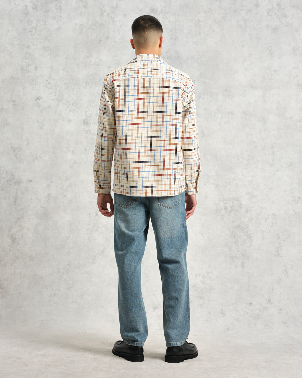Whiting - Ecru And Multicolour Yard Check Overshirt
