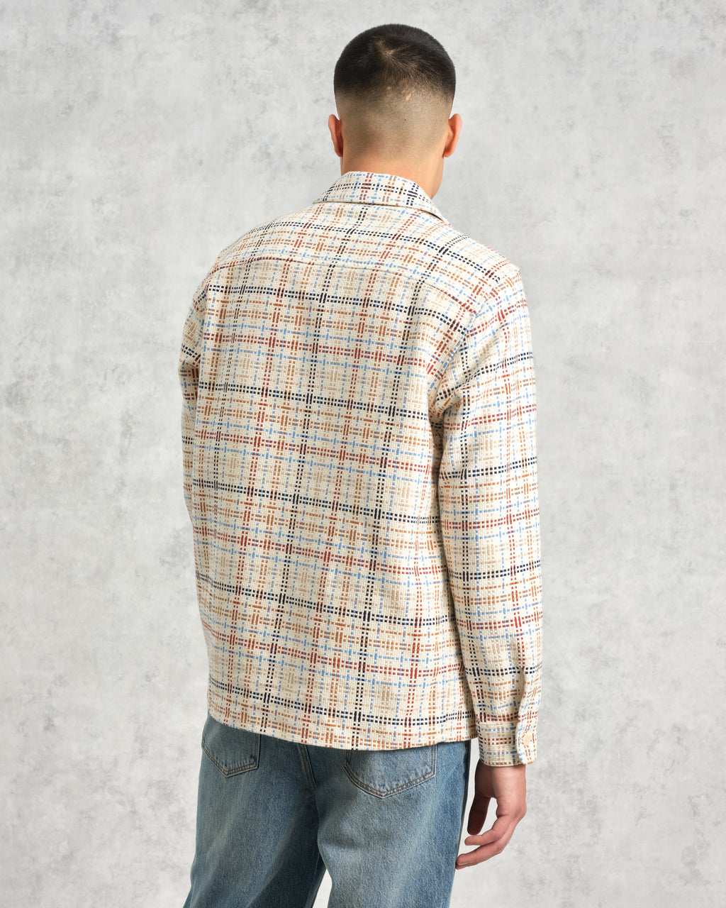 Whiting - Ecru And Multicolour Yard Check Overshirt