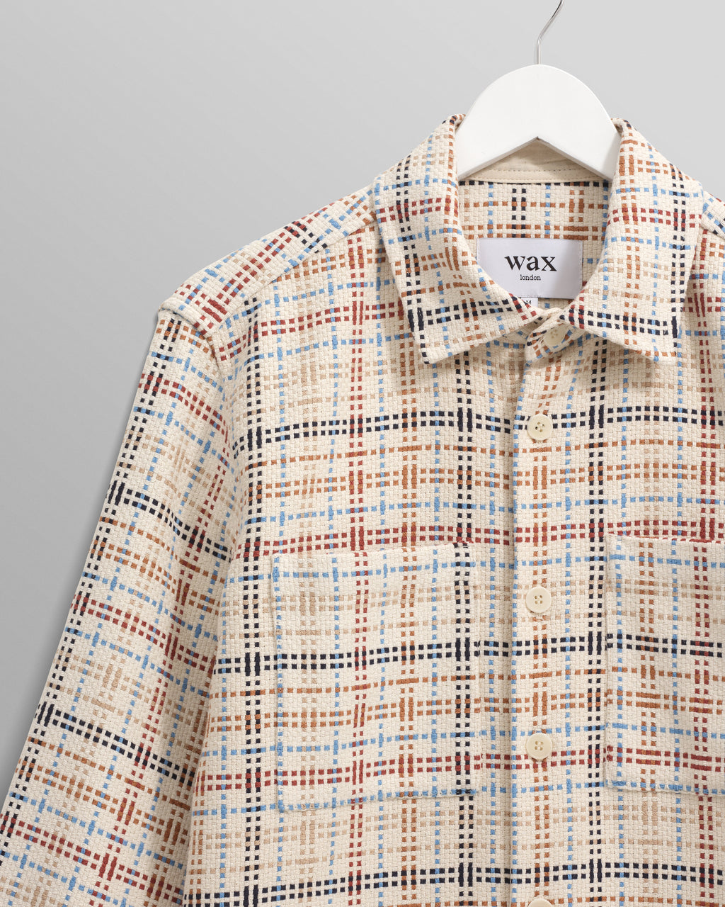 Whiting - Ecru And Multicolour Yard Check Overshirt