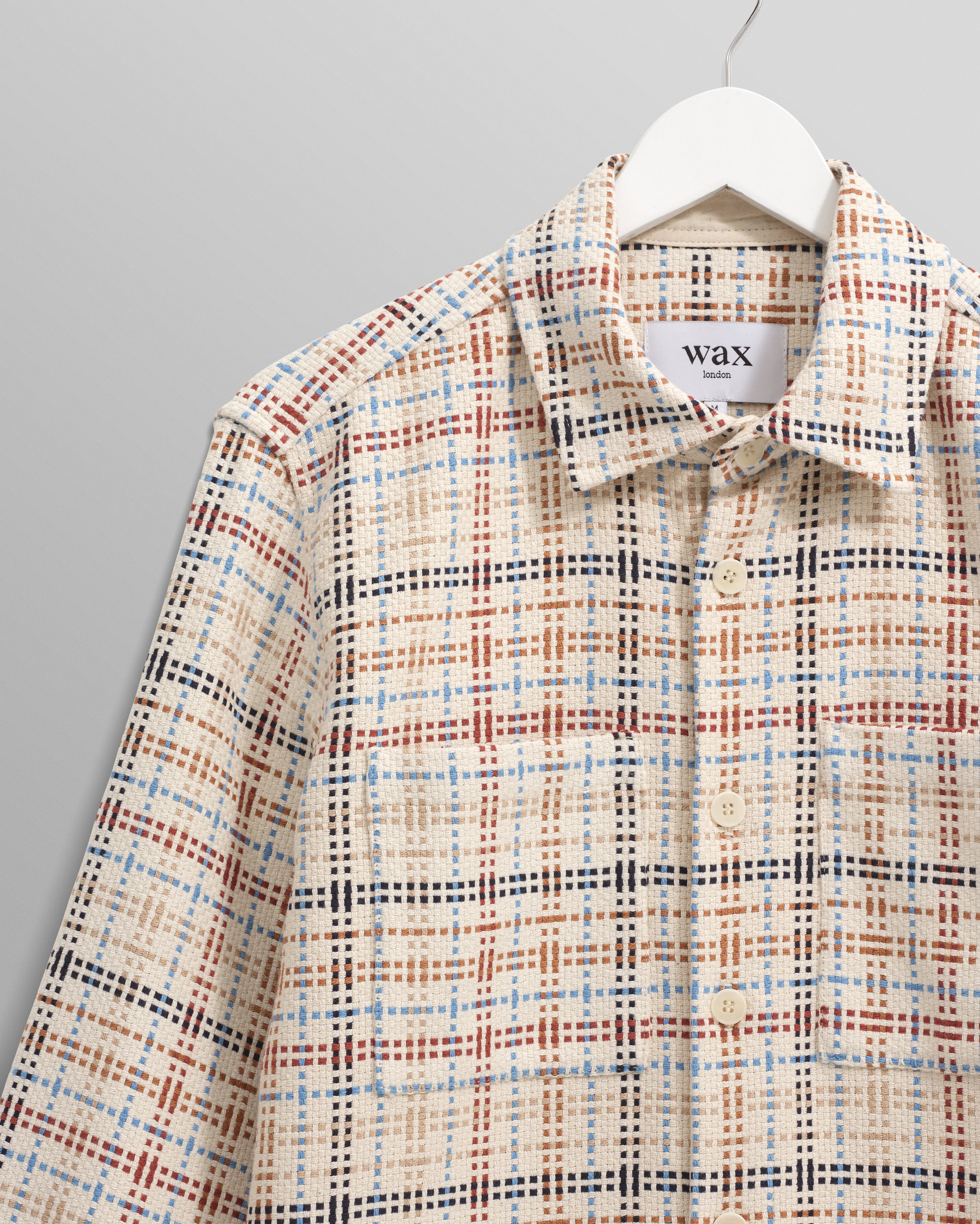 Whiting - Ecru And Multicolour Yard Check Overshirt