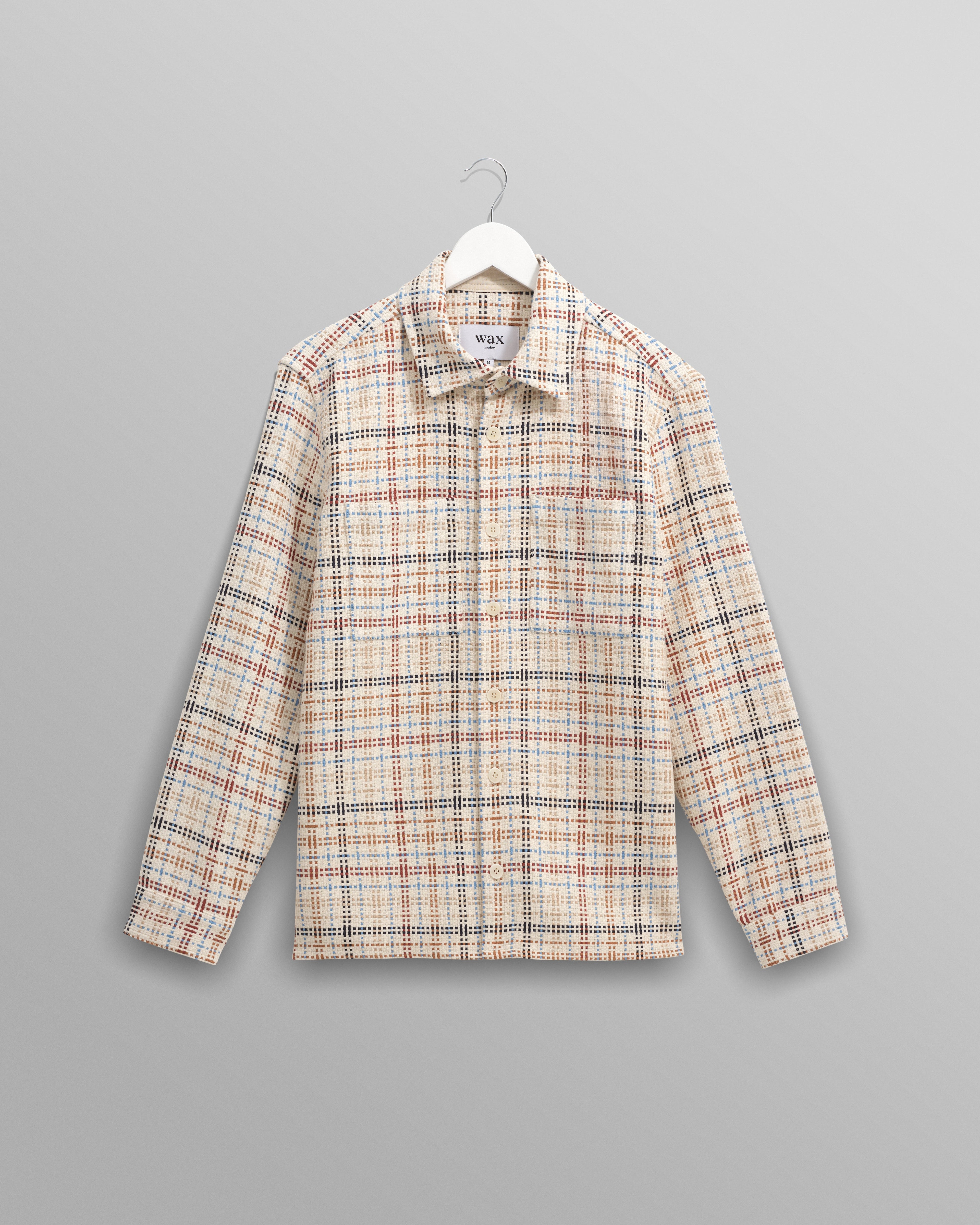 Whiting - Ecru And Multicolour Yard Check Overshirt