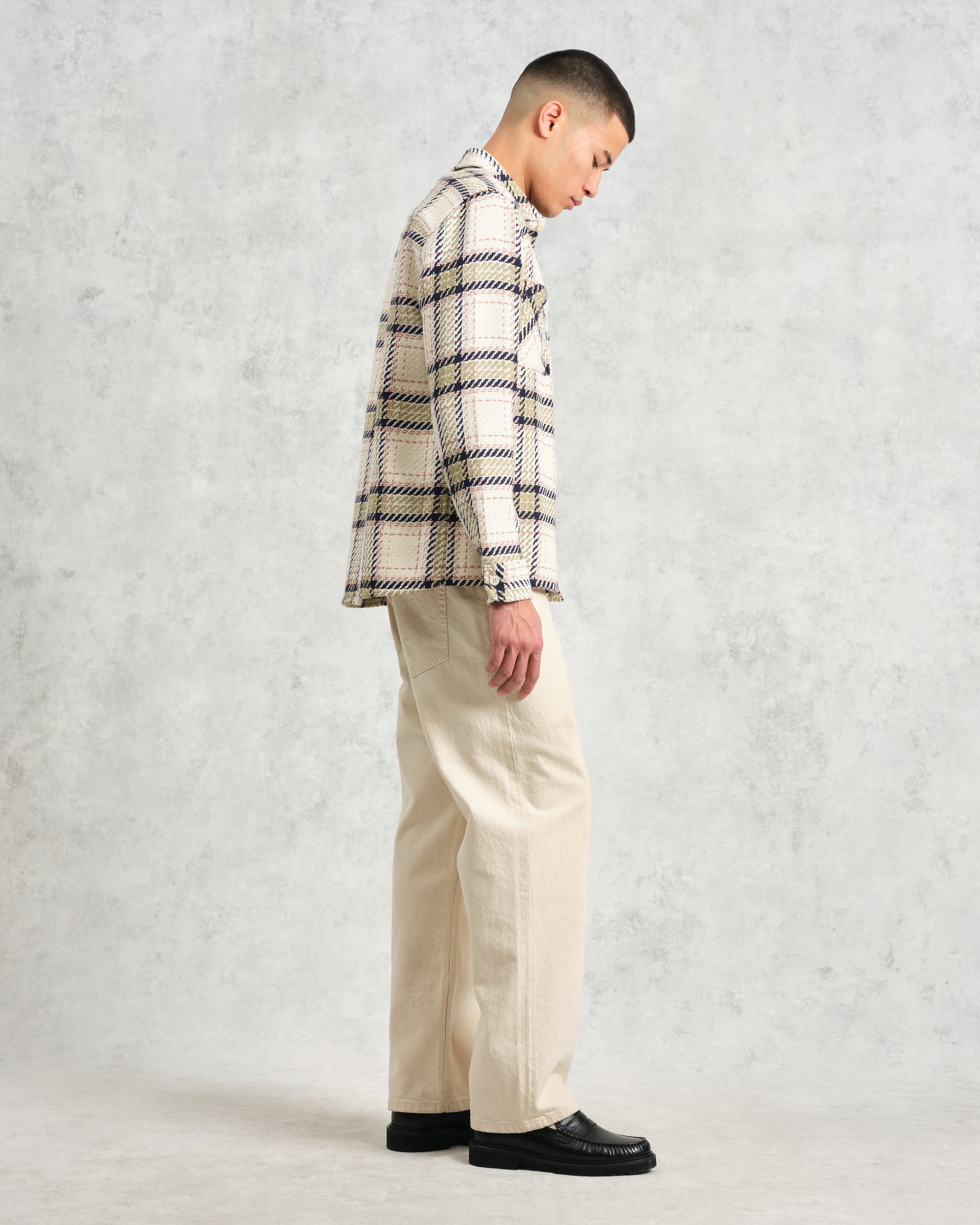 Whiting - Ecru And Sage Harp Check Overshirt