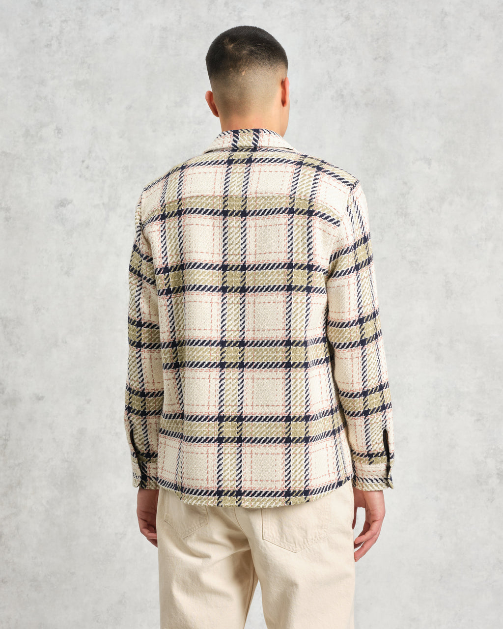Whiting - Ecru And Sage Harp Check Overshirt