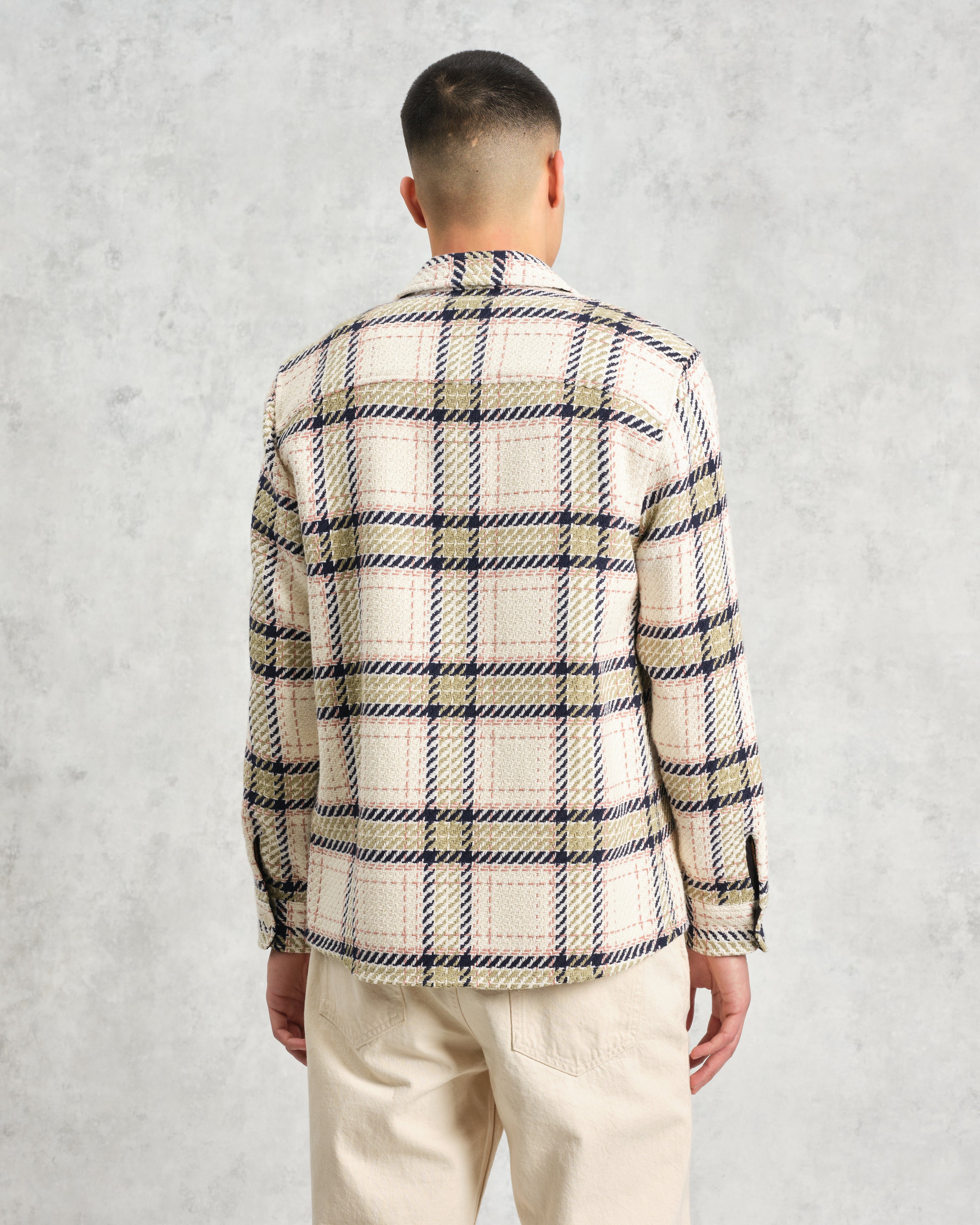 Whiting - Ecru And Sage Harp Check Overshirt