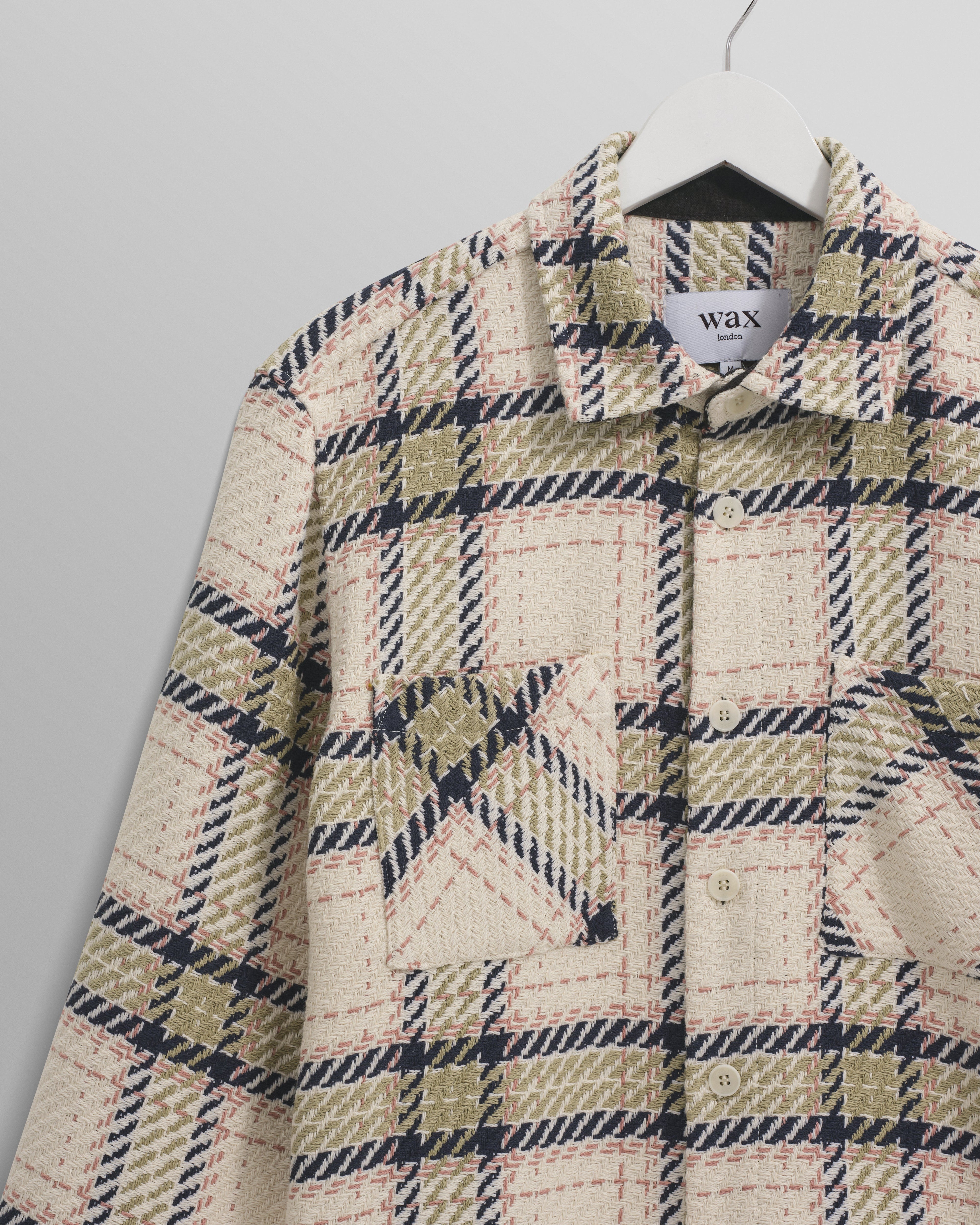 Whiting - Ecru And Sage Harp Check Overshirt