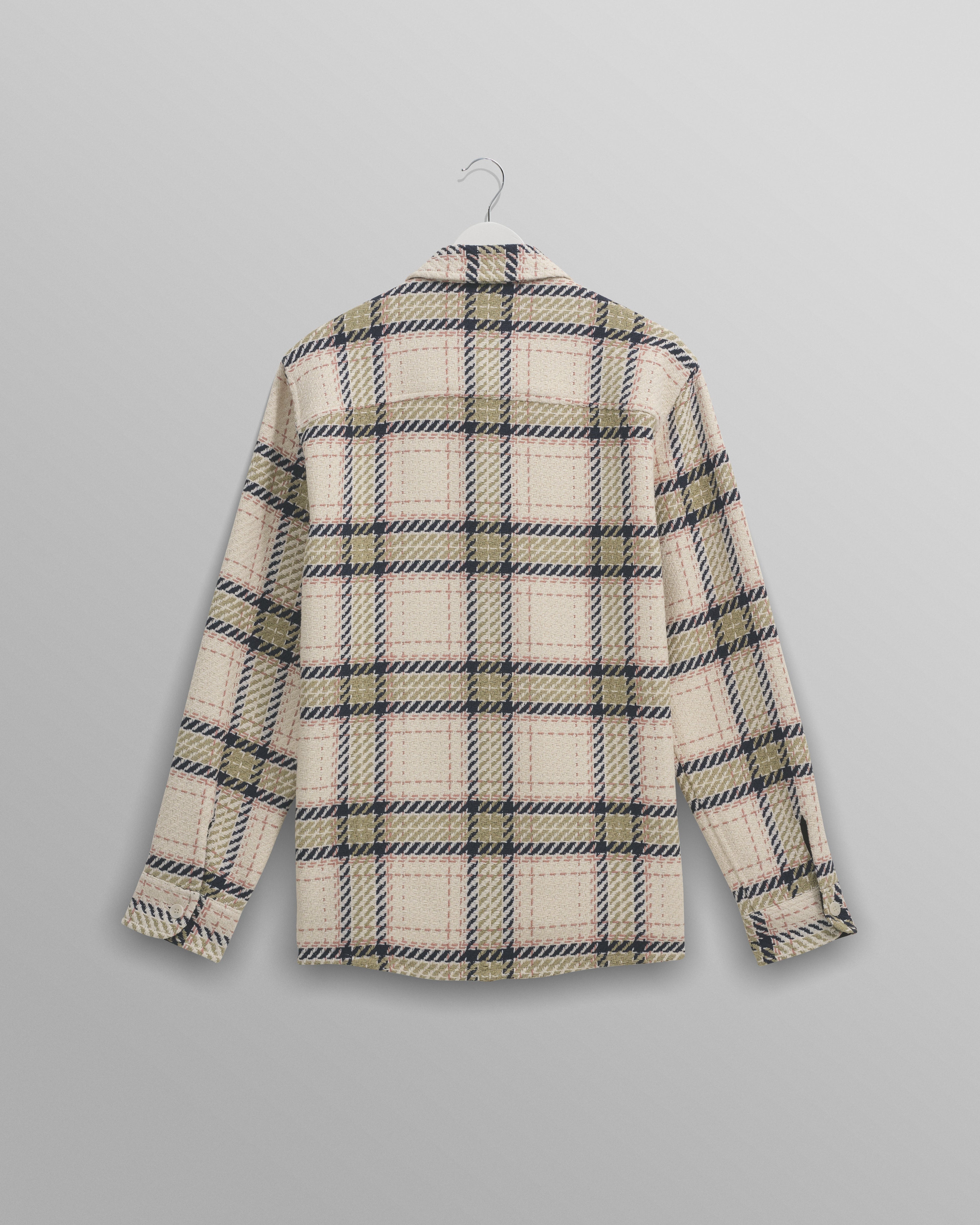 Whiting - Ecru And Sage Harp Check Overshirt