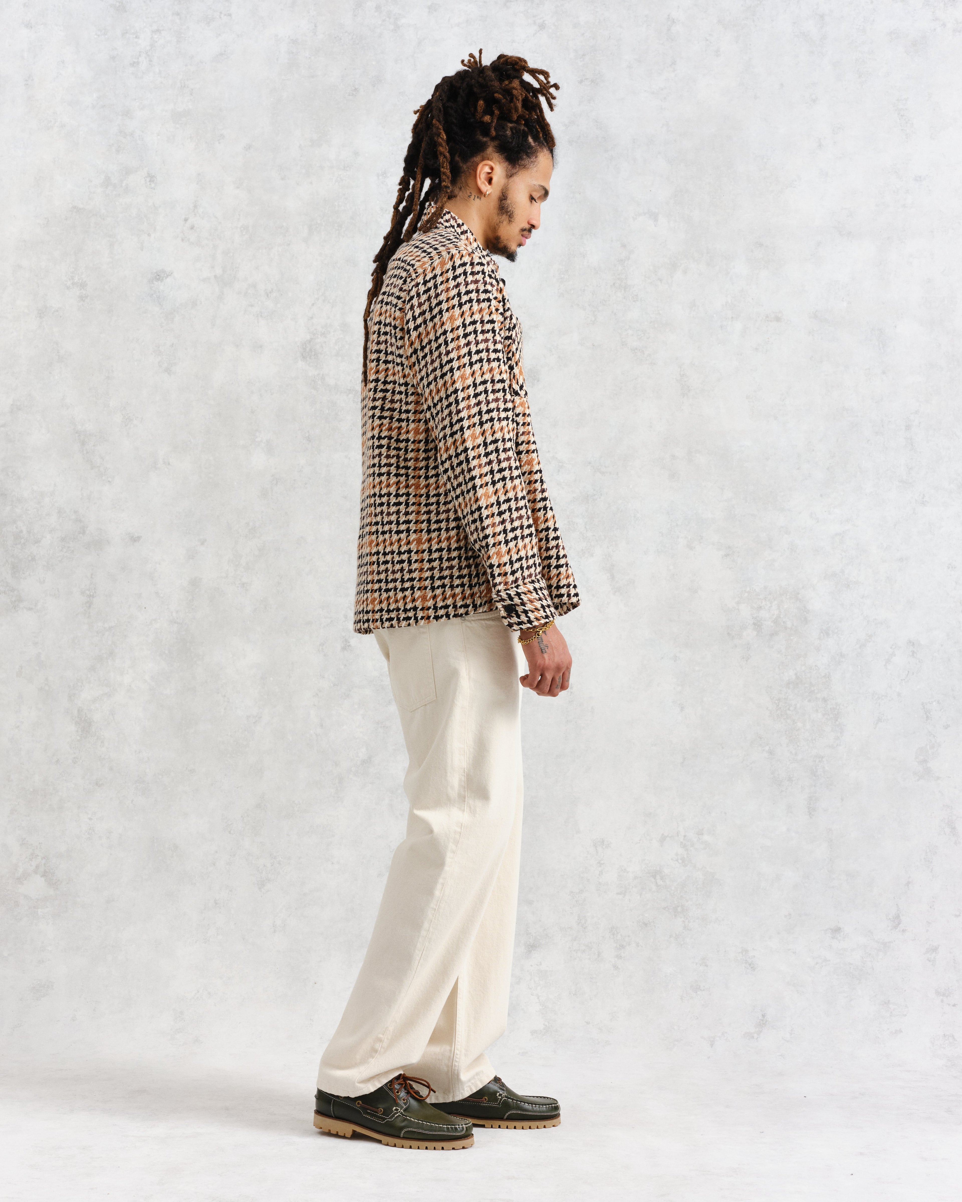 Whiting - Natural Houndstooth-Weave Overshirt