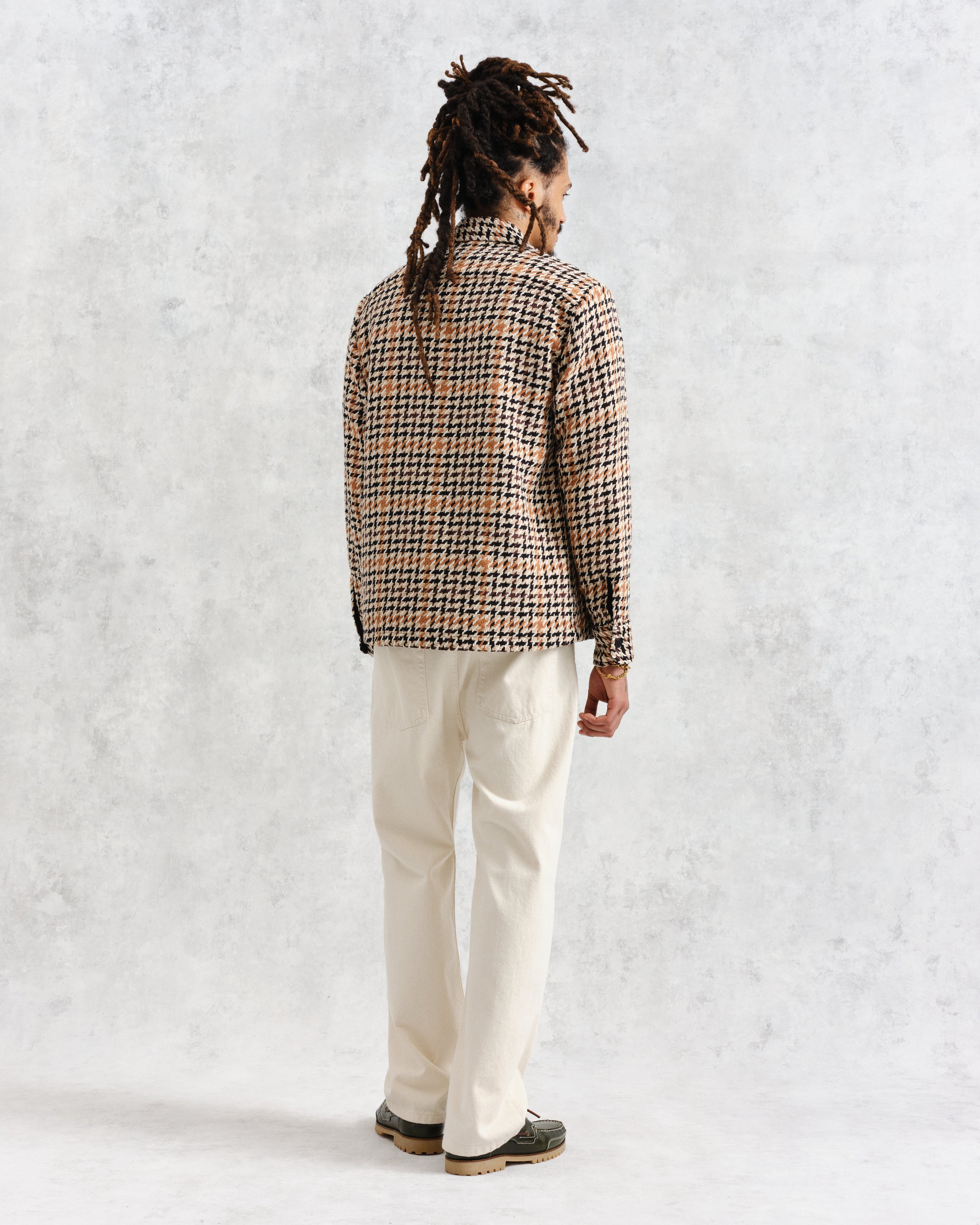 Whiting - Natural Houndstooth-Weave Overshirt