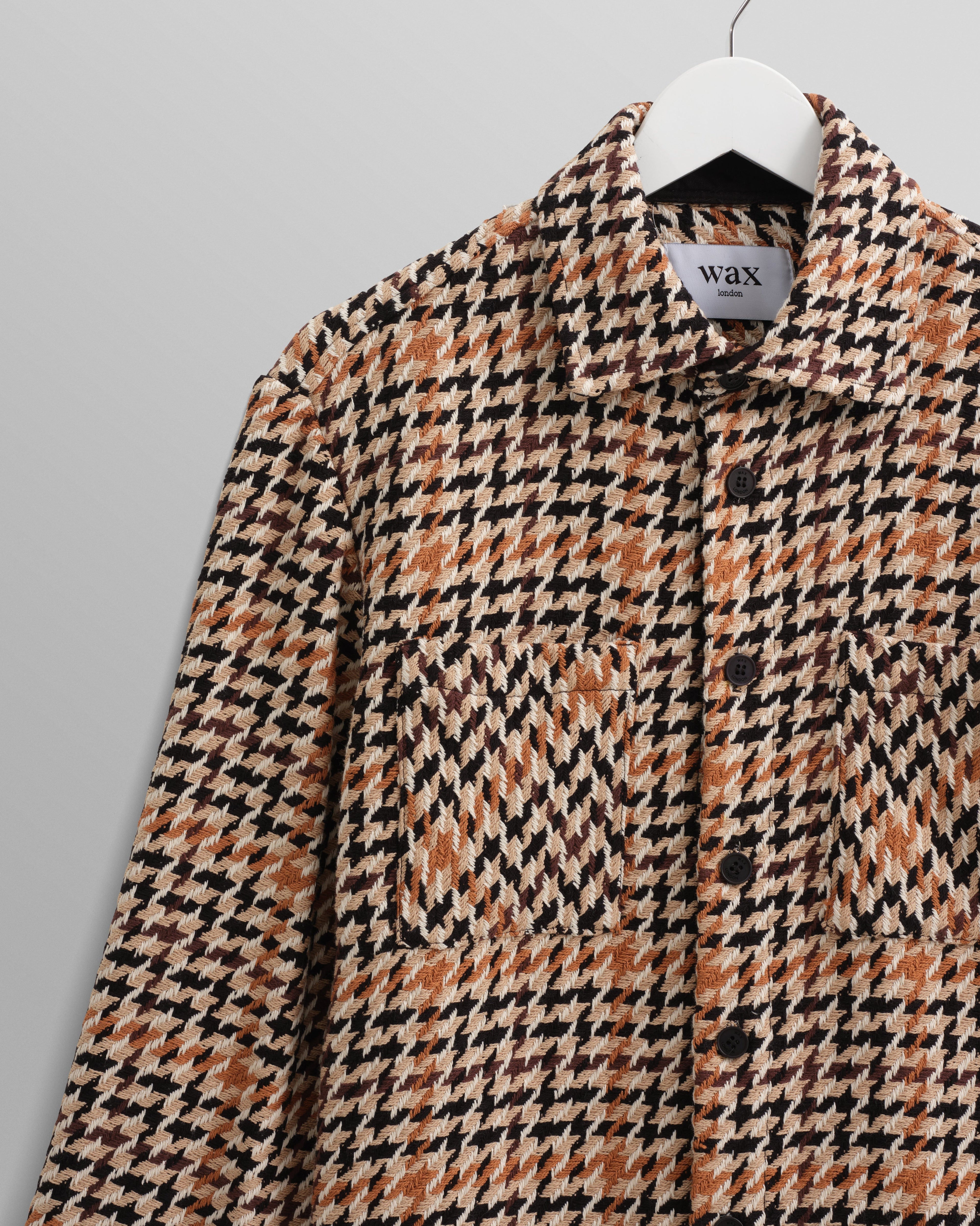 Whiting - Natural Houndstooth-Weave Overshirt
