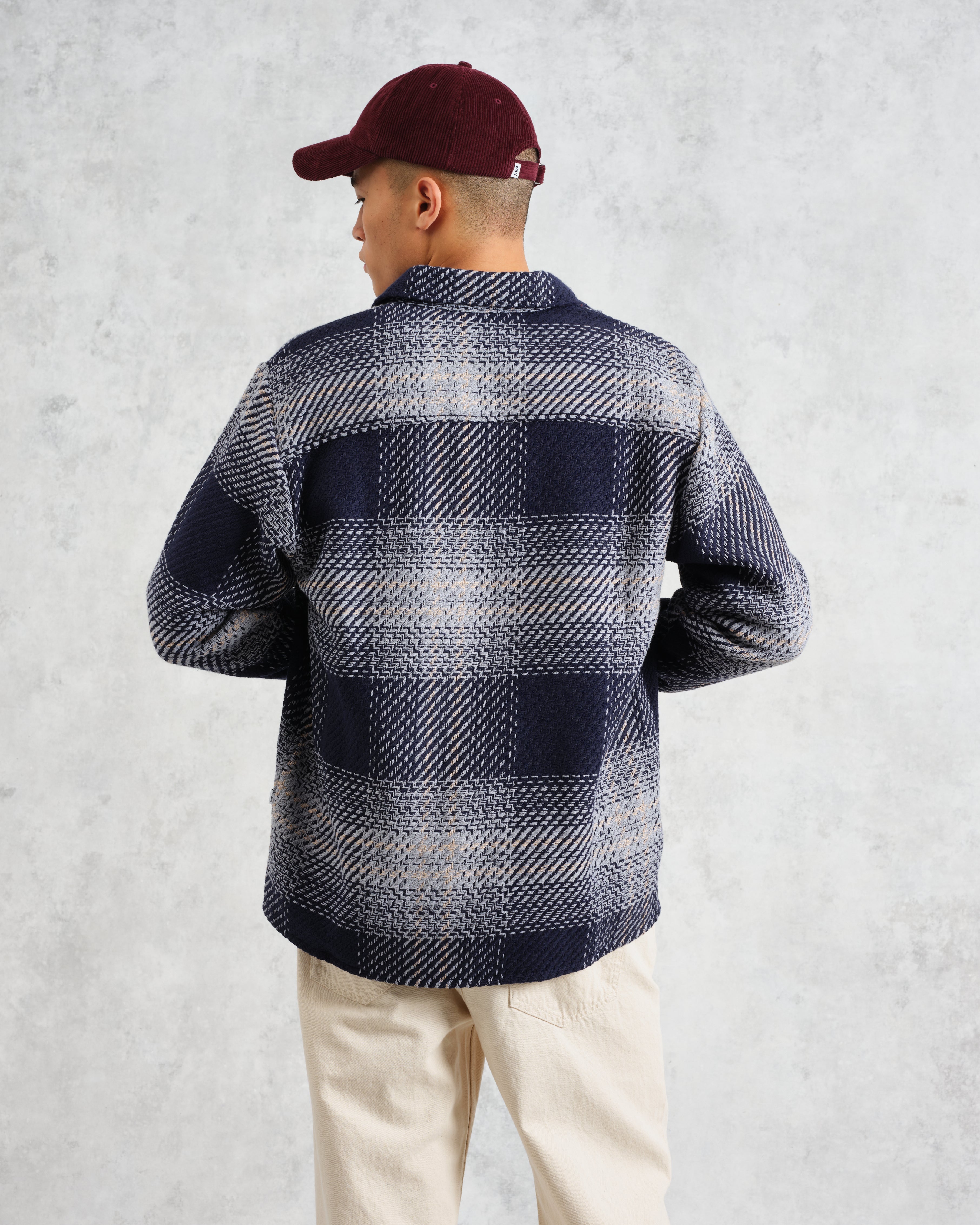 Whiting - Navy And Blue Ombre Check Overshirt