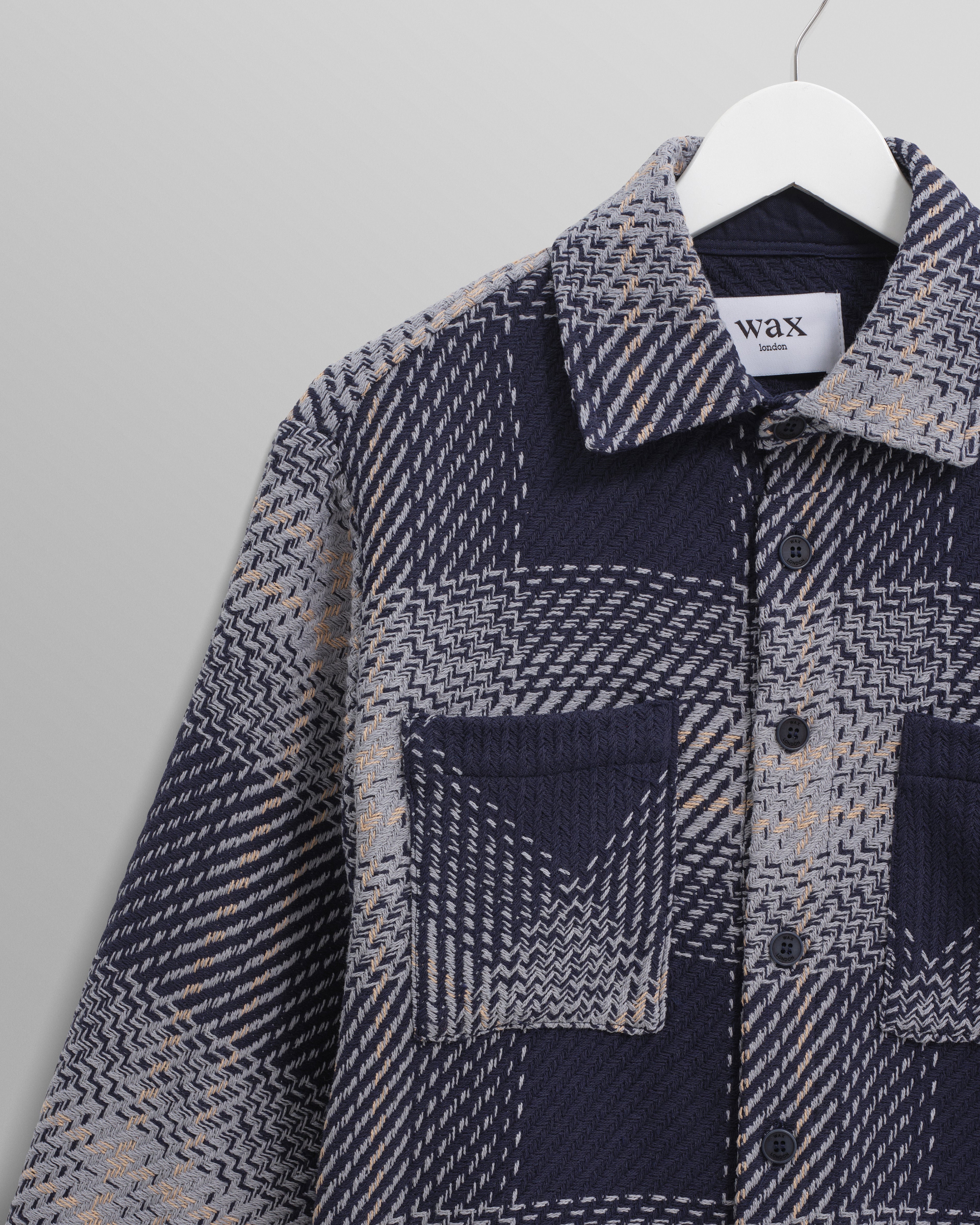 Whiting - Navy And Blue Ombre Check Overshirt