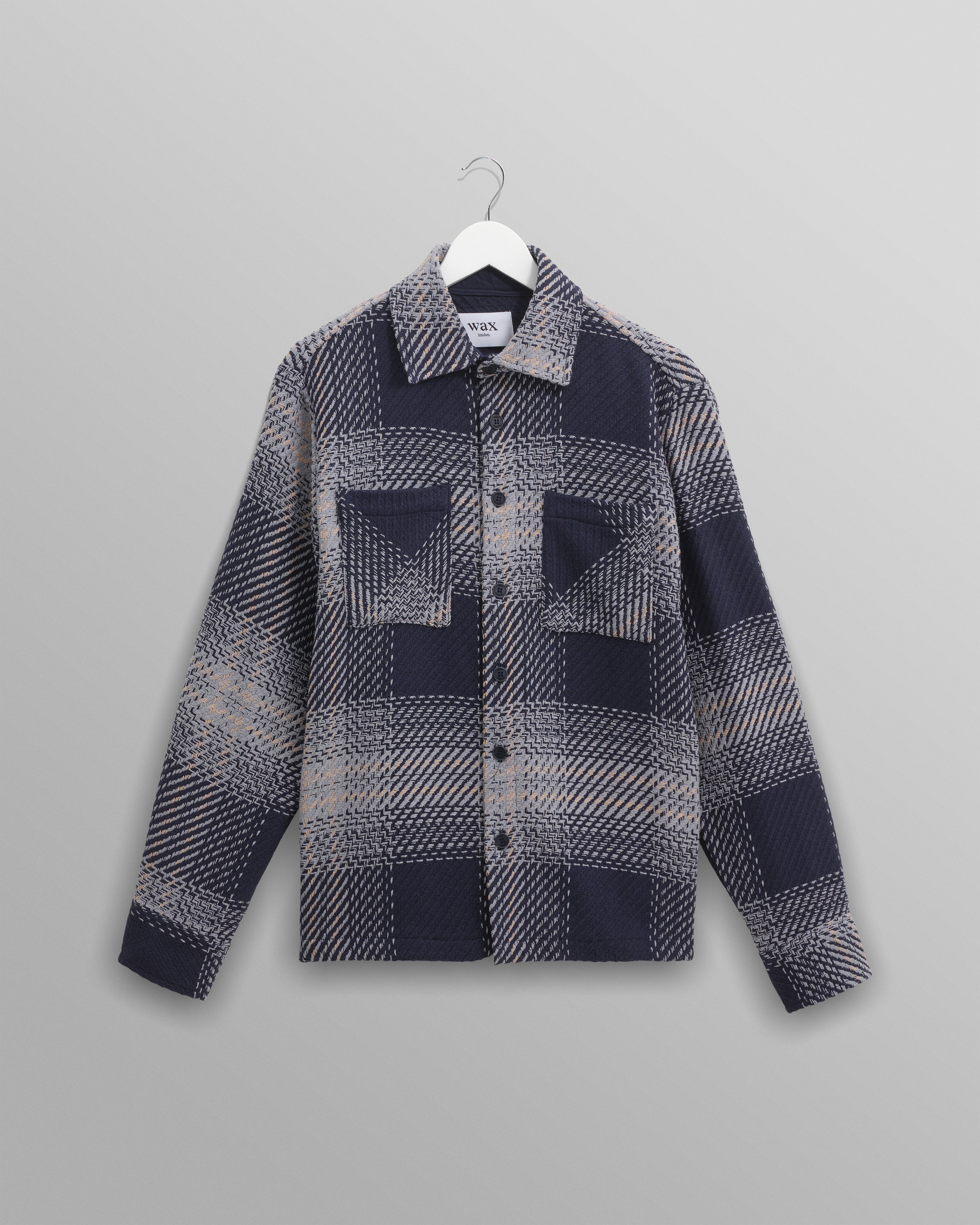 Whiting - Navy And Blue Ombre Check Overshirt