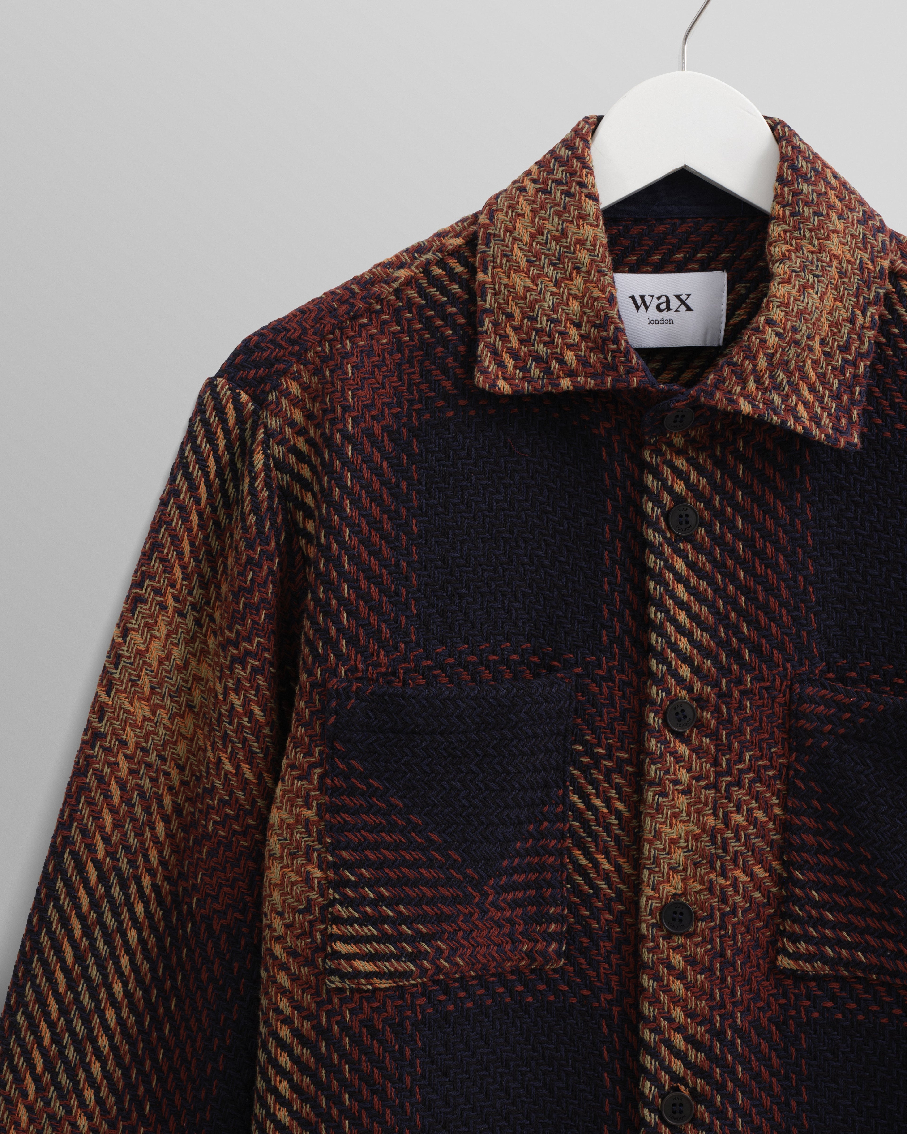 Whiting - Navy And Brown Windowpane Check Overshirt