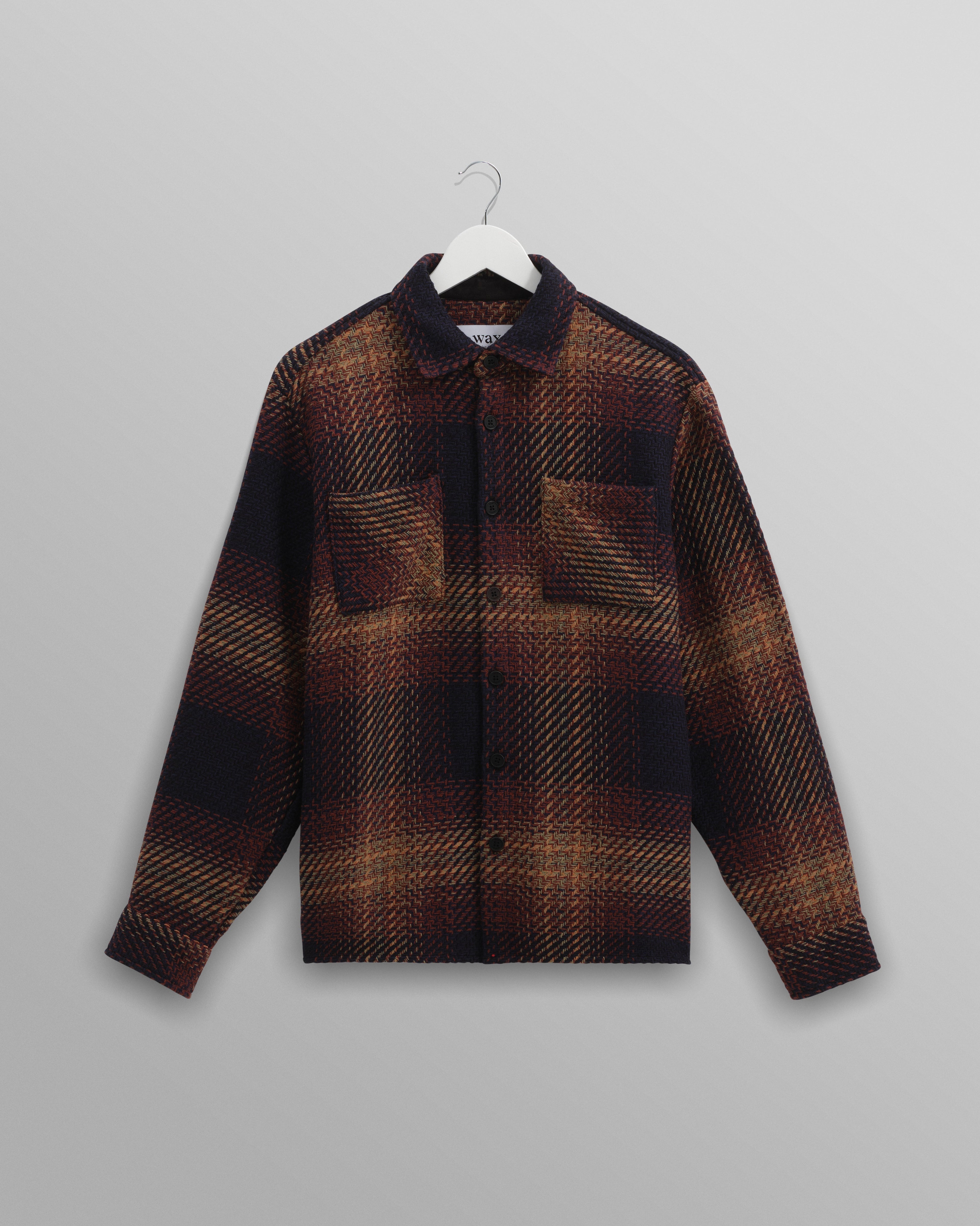 Whiting - Navy And Brown Windowpane Check Overshirt