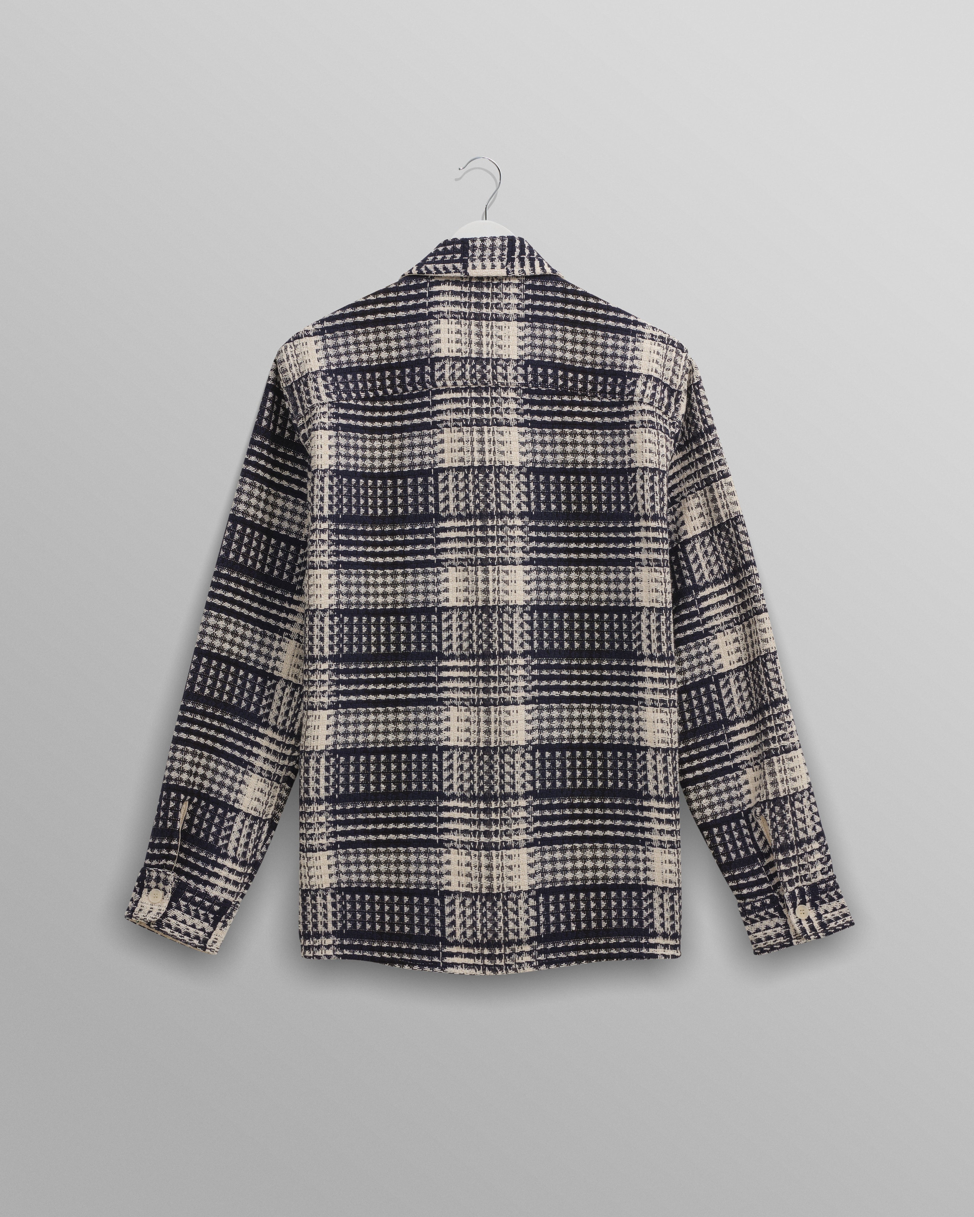 Whiting - Navy And Ecru Addle Check Overshirt